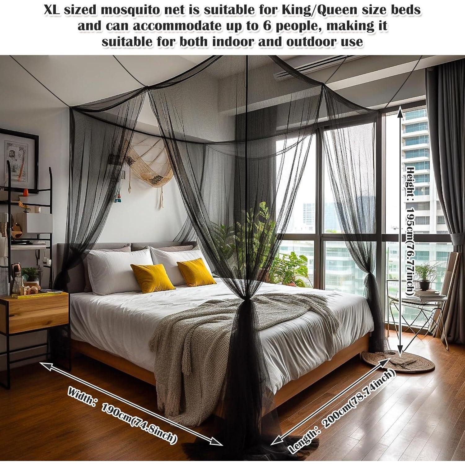 LuxusKollektion Moskitonetz Moskitonetz für Bett - Großes Betthimmel weiß - Ideal für Schlafzimmer
