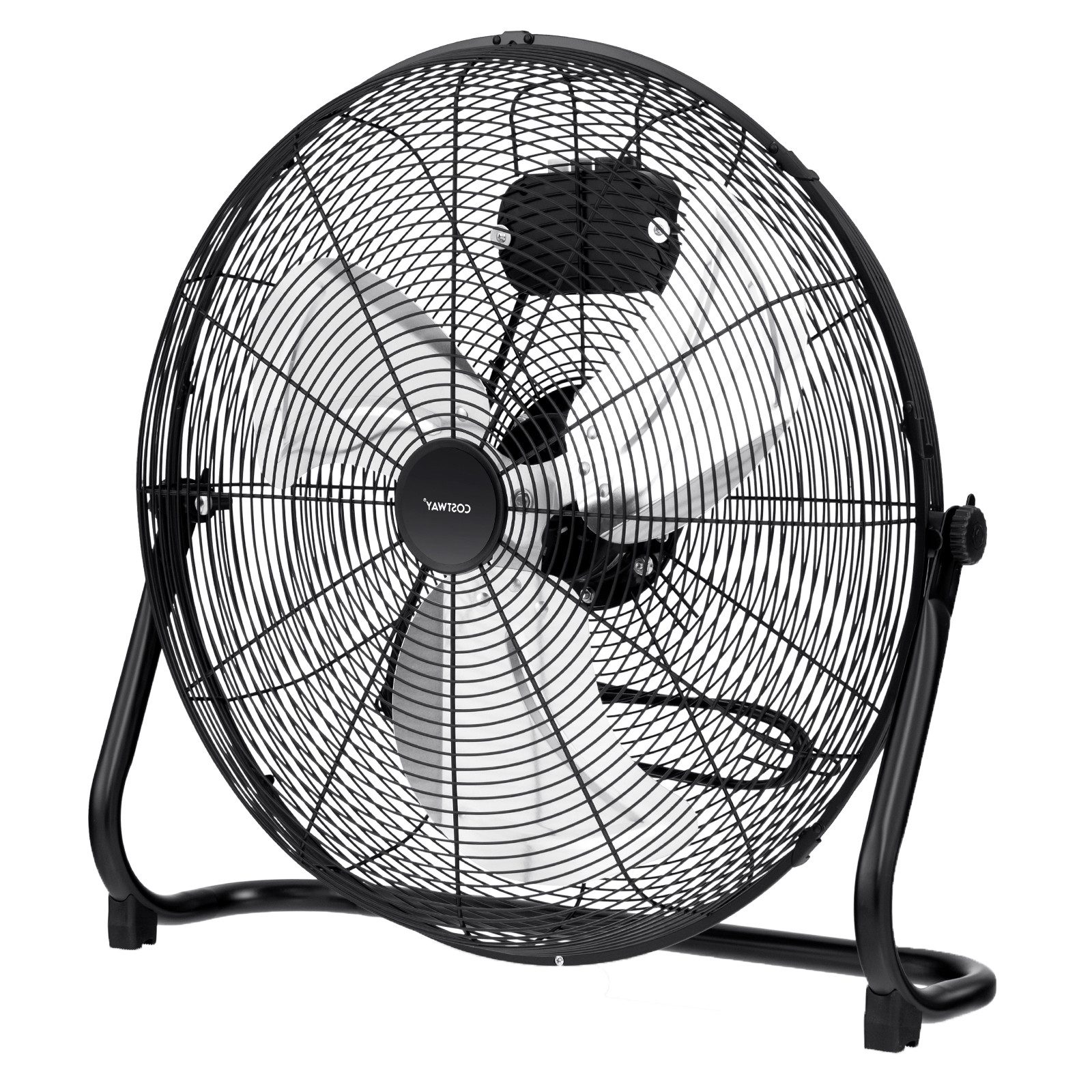 KOMFOTTEU Bodenventilator Standventilator mit 3 Geschwindigkeitsstufen & Handgriff, φ50 cm, 145° verstellbarer Ventilatorkopf