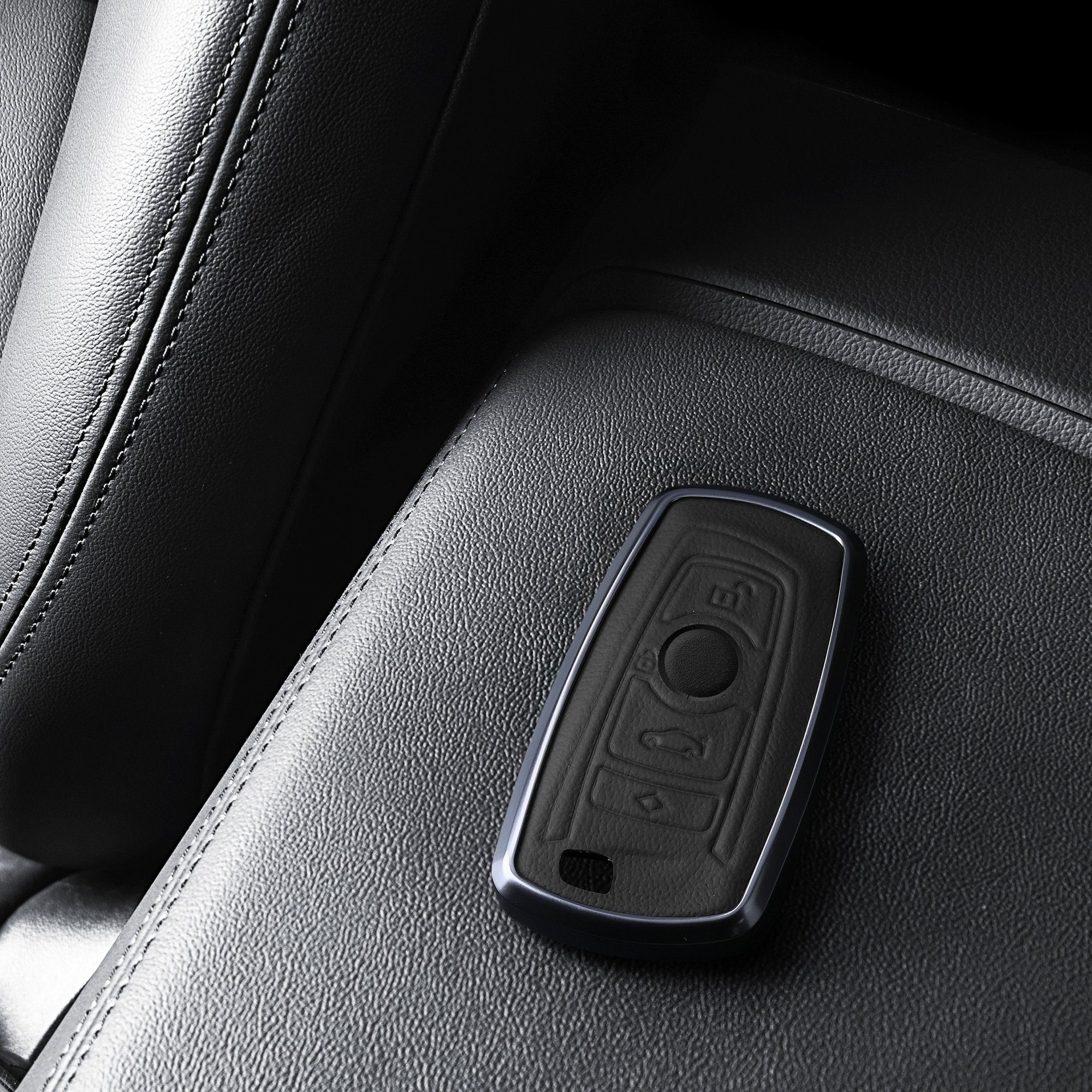 Schlüssel Hülle Metall Grau Auto  Case Key Cover für BMW  Schutzhülle Schlüssel