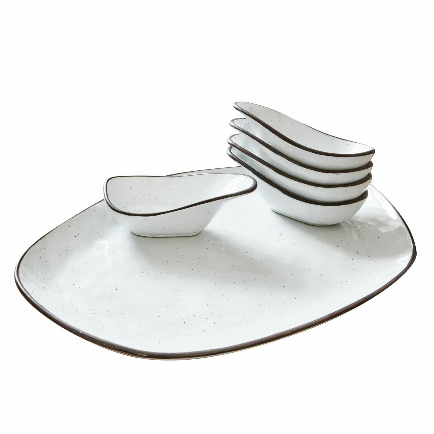 Mirabeau Geschirr-Set Servierschälchen 6er Set Biarré weiß, Steinzeug, none – Bild 2 von 5