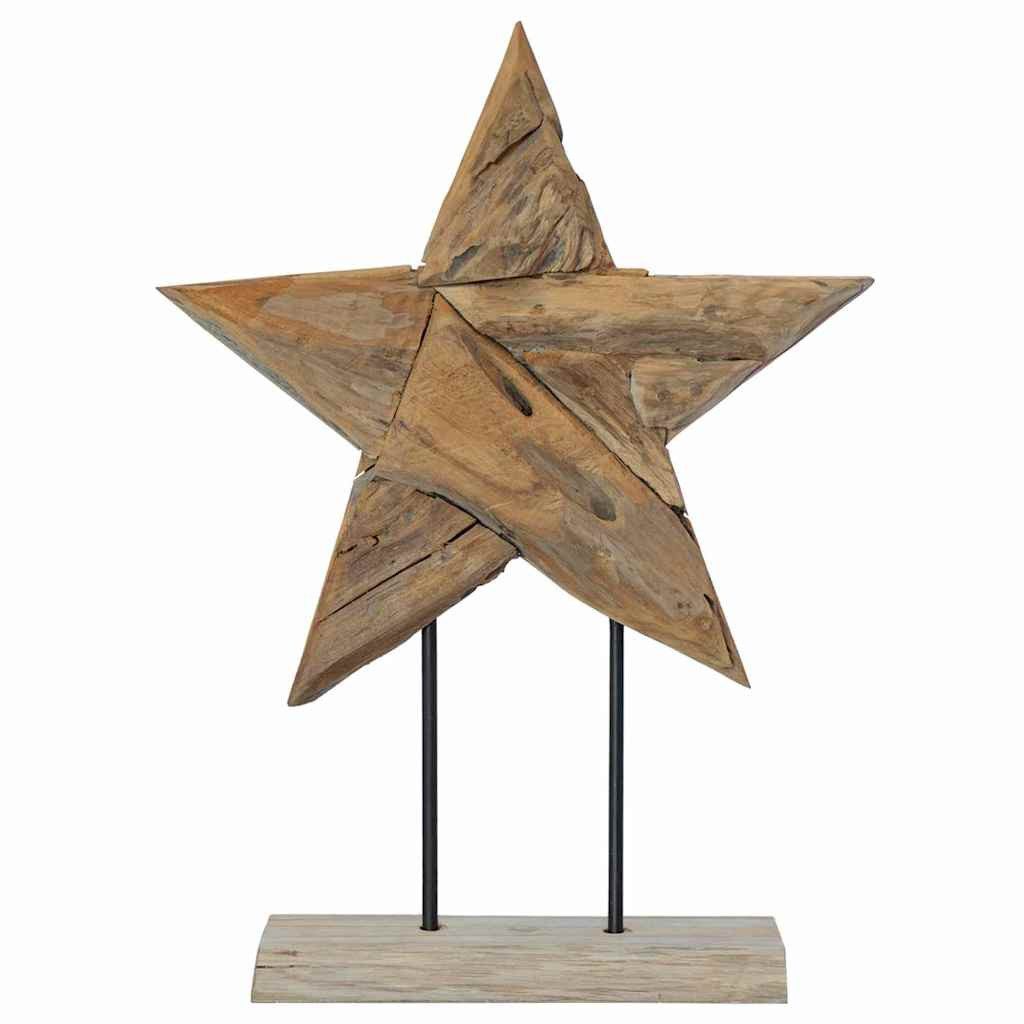 vidaXL Dekostern 45 x 5 x 60 cm Adventsstern Weihnachtsstern Braun 45x5x60 cm Massivhol