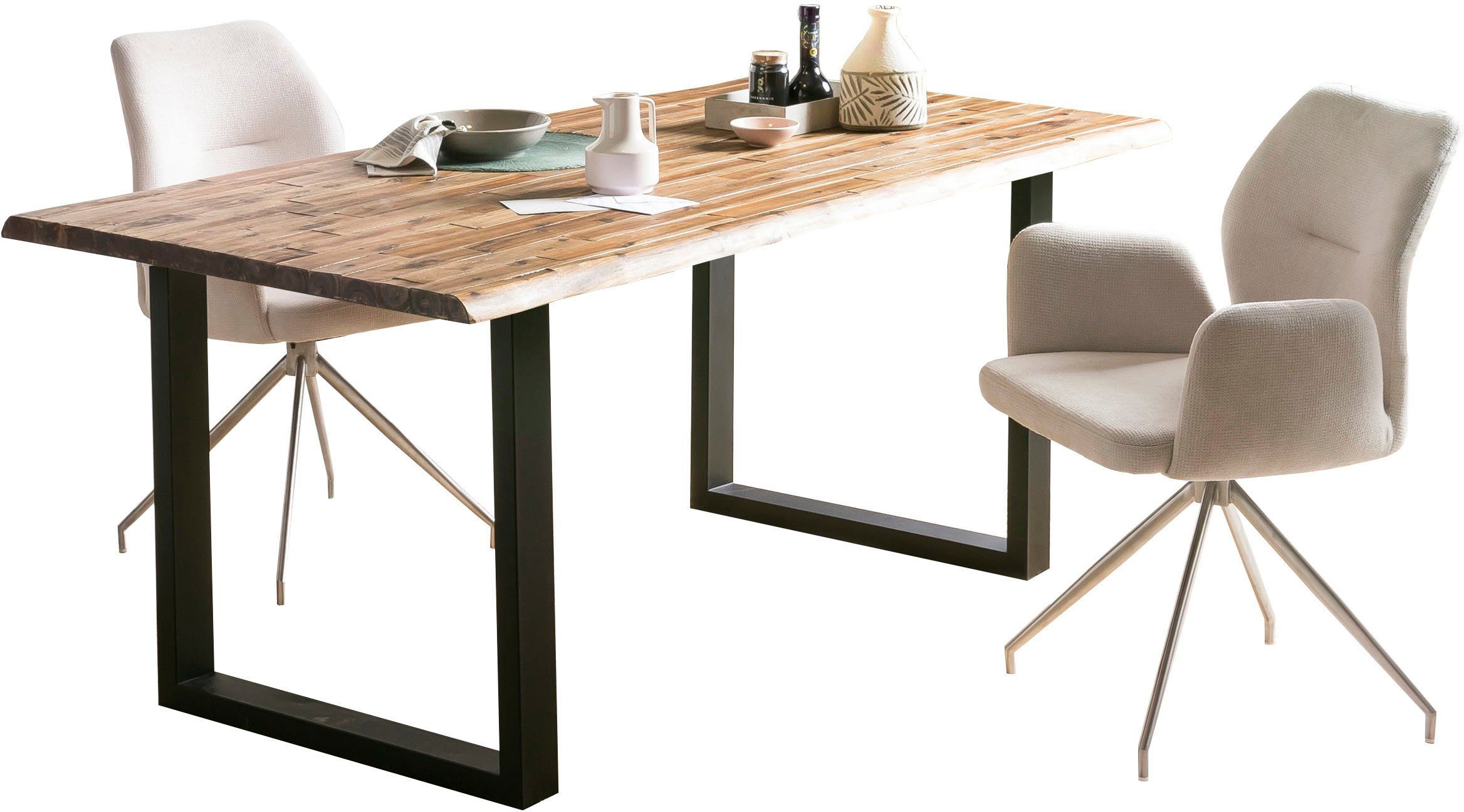 SalesFever Esstisch Design Esstisch für stilvolles Ambiente, Doppelt lackierte Tischplatte für Langlebigkeit