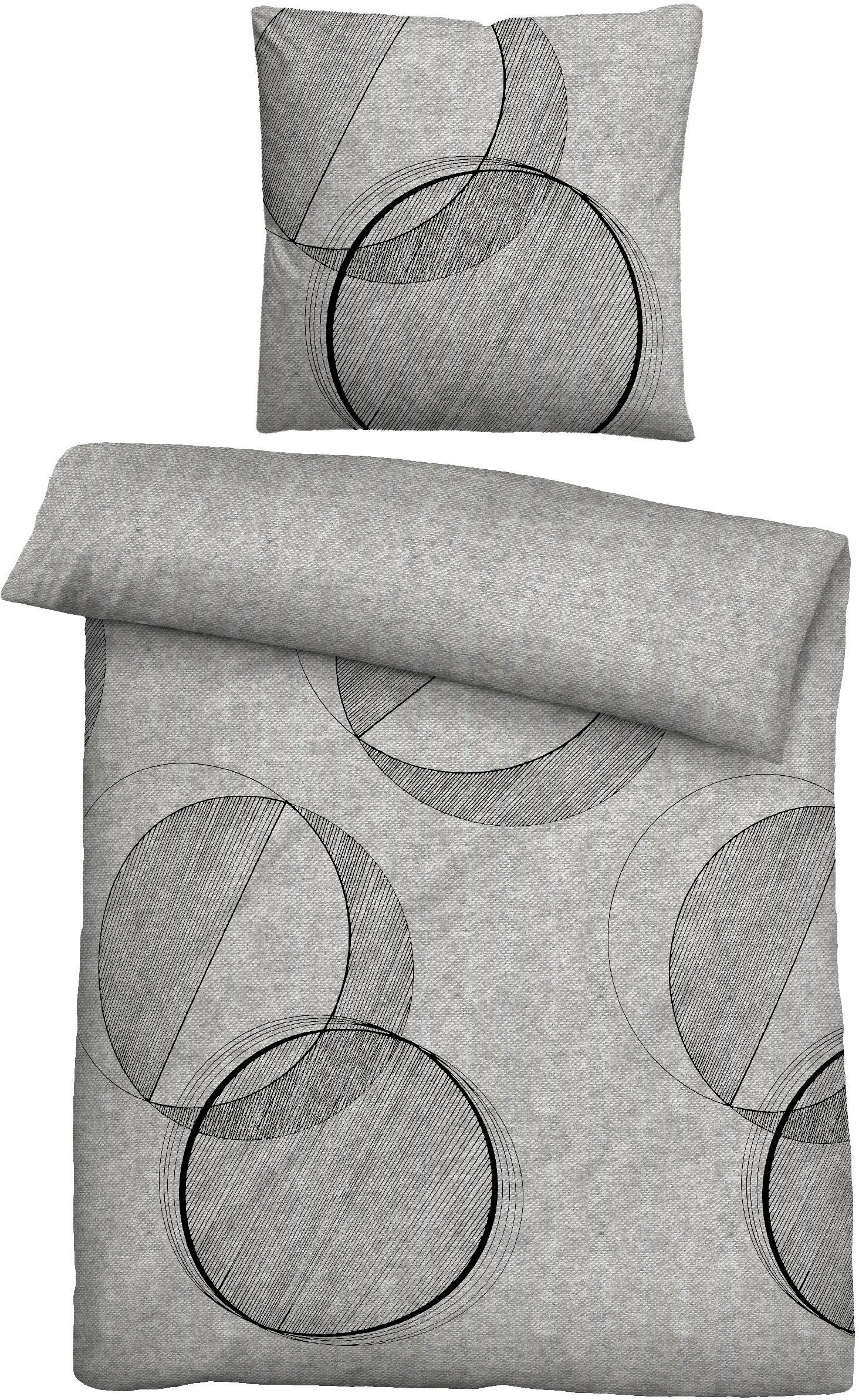 Biberna Bettwäsche Circle, Flanell, 2 teilig, günstig online kaufen
