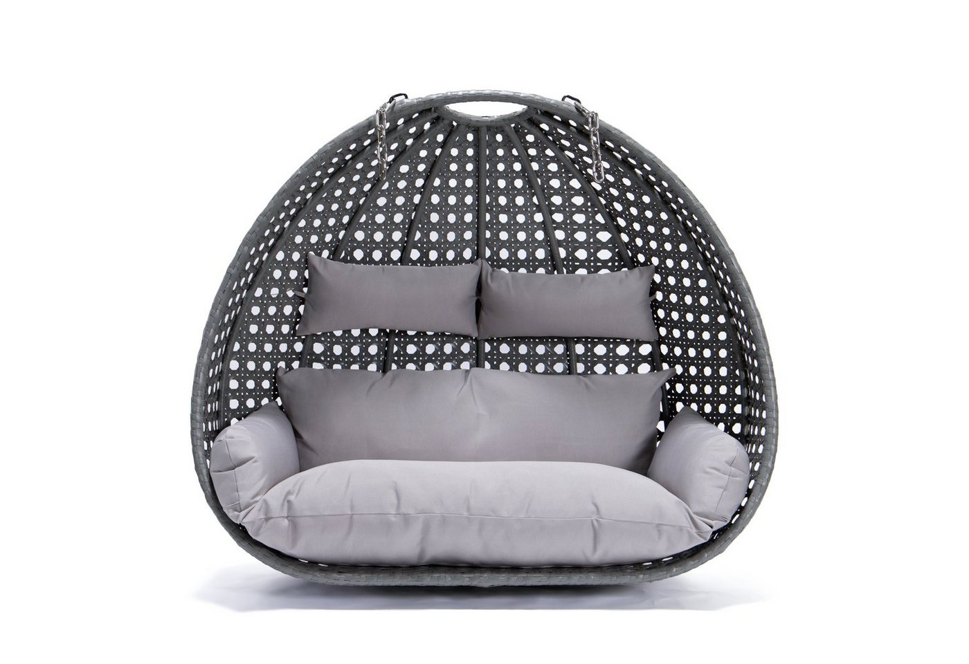 HOME DELUXE Hängesessel Polyrattan Hängesessel TWIN - Korb + Kissen (Set, 2-St., Korb und Kissen), gefederte Aufhängung