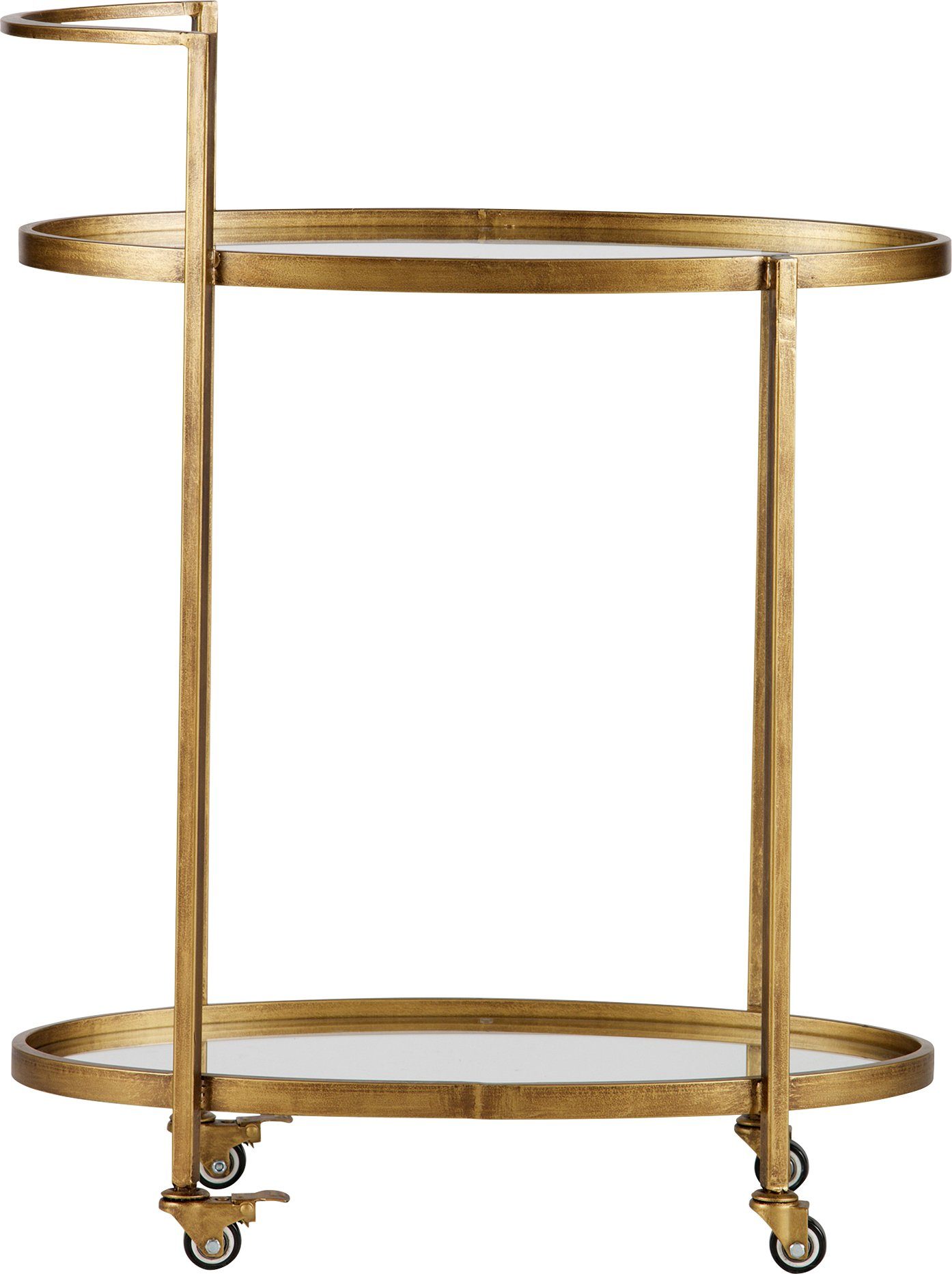 WOOOD Bartisch Push Trolley Metall Antique-Brass mit Rollen H 86 x B 67 x T 35 cm, Tragkraft 10 kg pro boden, pfleigleicht, fertig montiert – Bild 3 von 5