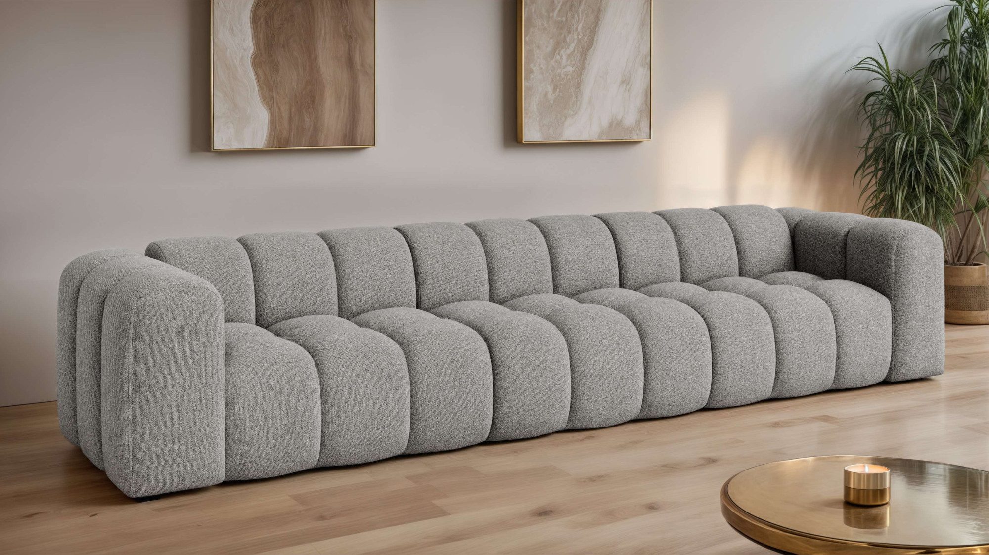 OTTO home Big-Sofa XL KALLIE Design-Sofa mit Steppung, Bubble-Optik, Breite 340 cm, moderne Steppung, hoher Sitzkomfort und modernes Design