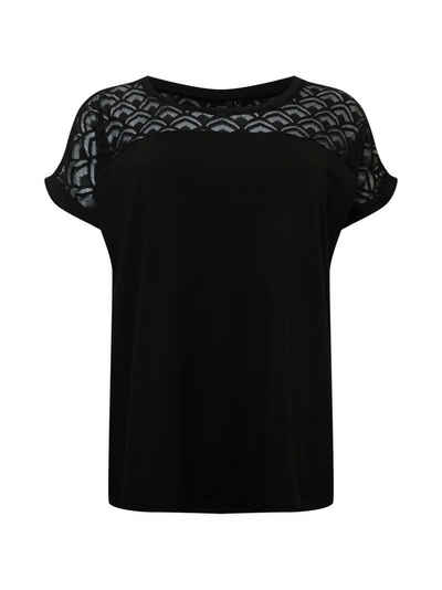 Zizzi T-Shirt CAROLINE (1-tlg) Spitze