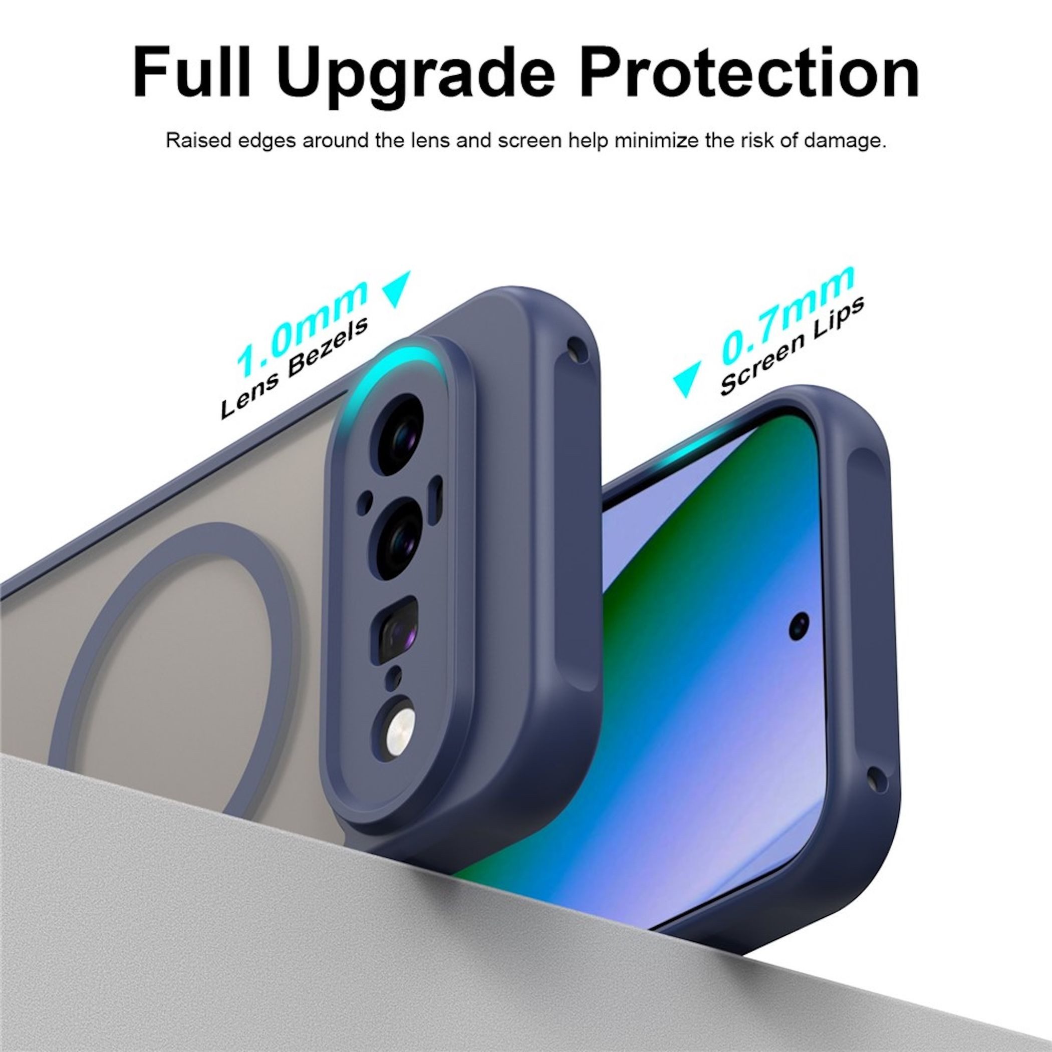 Wigento Handyhülle MagSafe Silikon Google Pixel 11 Pro TPU Kameraschutz Matt Blau 6,3 Zoll, Magnetisch, Durchsichtig, Stoßfest
