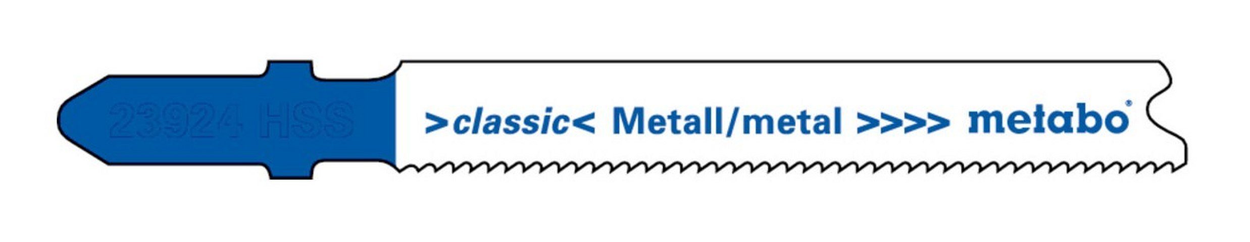 metabo Stichsägeblatt (5 Stück), Metall Serie classic 66 / 1,1-1,5 mm progressiv HSS mit Eintauchspitze