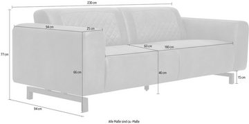 Home affaire 3-Sitzer Avila, in Lederoptik und Metall Füßen