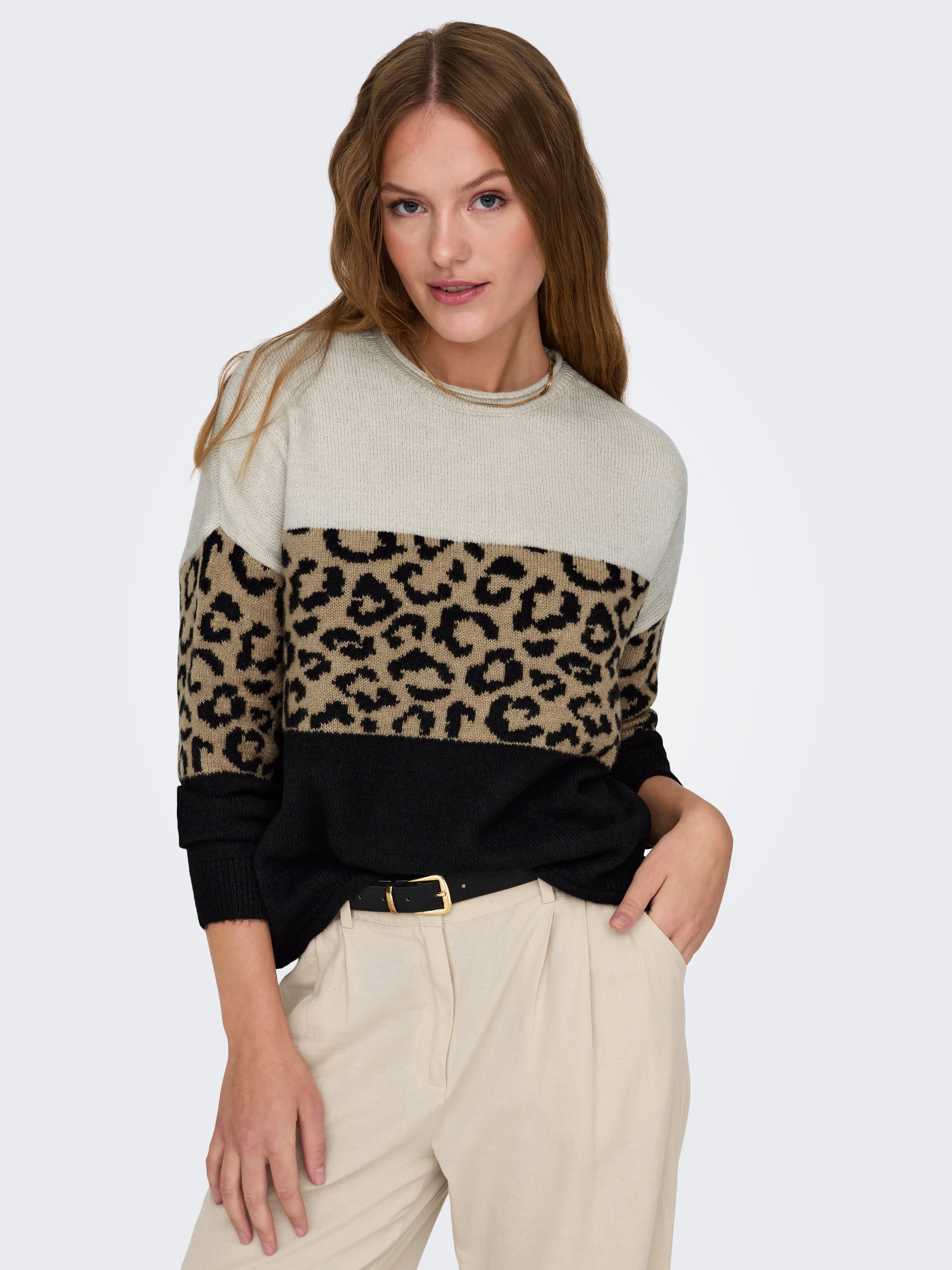ONLY Rundhalspullover ONLJADE ANIMAL LS O-NECK günstig online kaufen