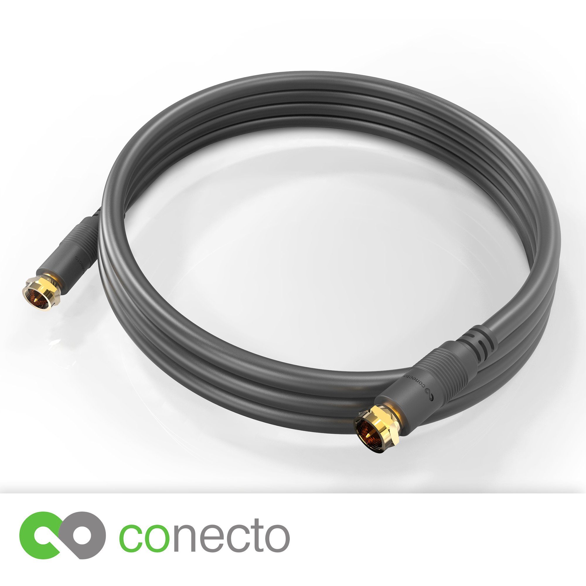 conecto conecto HQ schwarz cm) - 4K 1080p SAT-Kabel, UHD HDTV FULL HD (F-Steck 3D - (50 SAT Antennenkabel