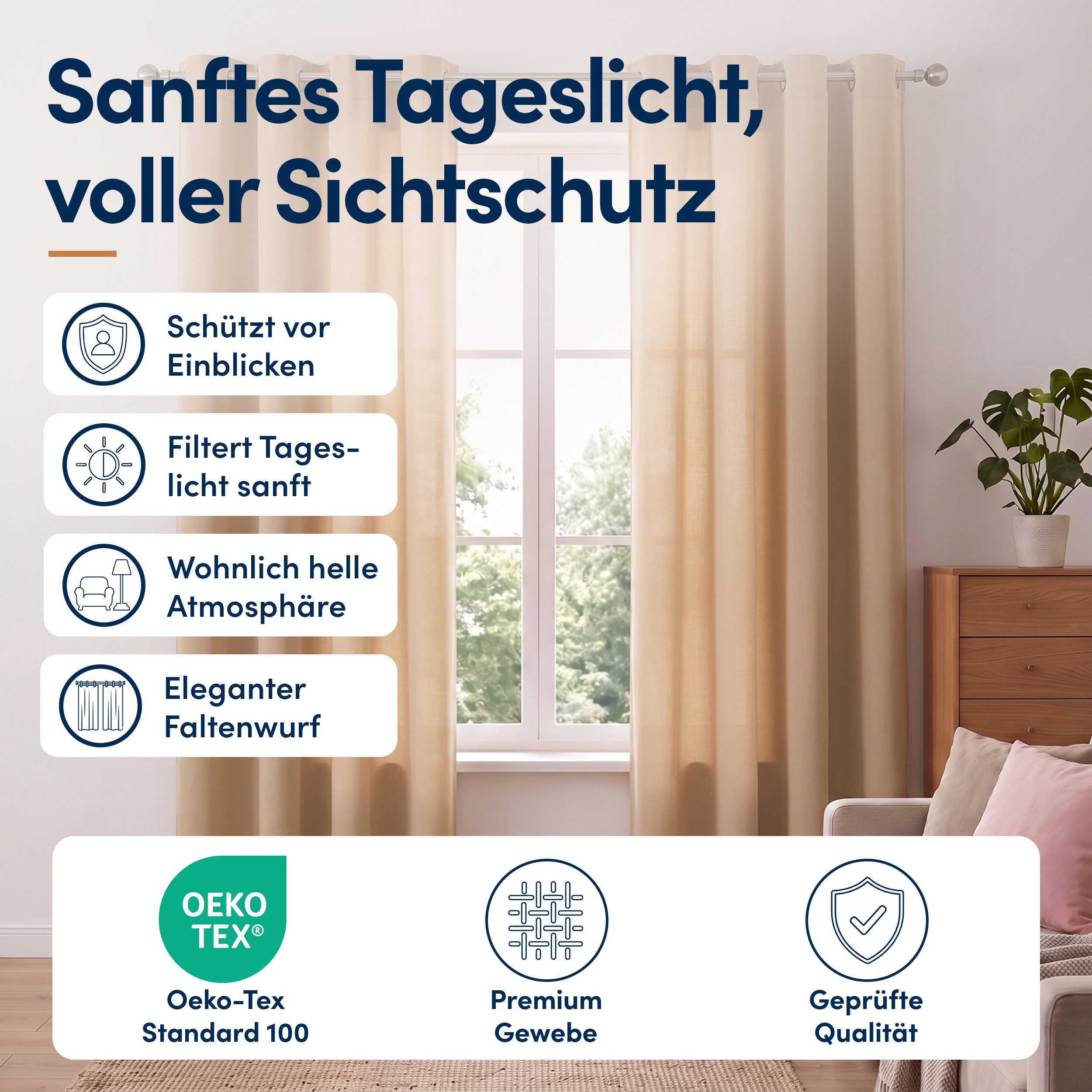 Stoffschmiede Gardine, Blickdicht, Raumverdunkler, Ösen