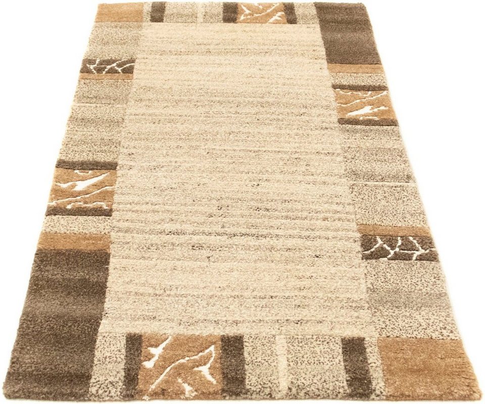 Wollteppich Nepal Teppich handgeknüpft beige, morgenland, rechteckig, Höhe: 18  mm, handgeknüpft, 18 mm Gesamthöhe