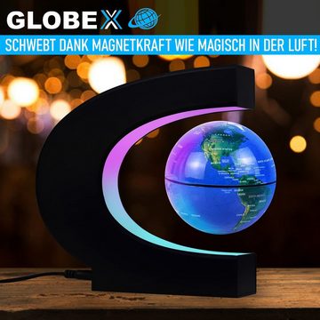 MAVURA Globus GLOBEX Schwebender magnet Globus Weltkugel, magnetischer Globus schwebend rotierende Erde mit LED-Licht