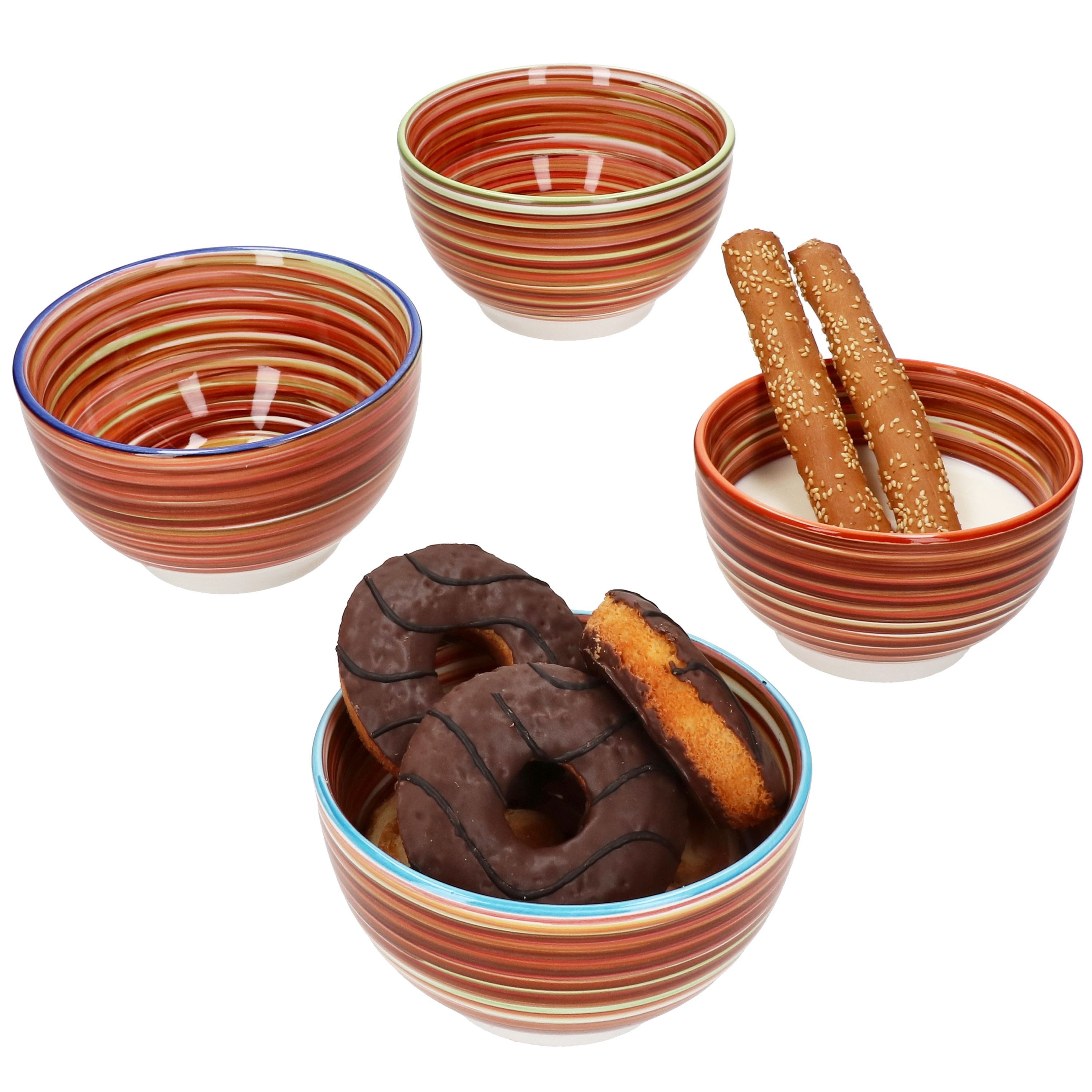 MamboCat Müslischale 4x Linea Müsli-Schale Ø14,3cm 500ml 4 Pers Dessert-Schüssel, Steingut