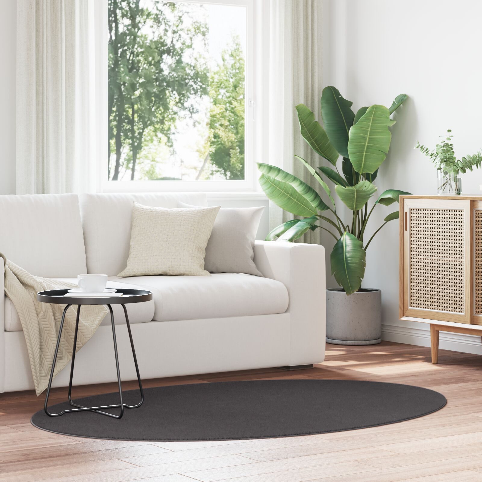 vidaXL Teppich 100 x 200 cm Teppiche Anthrazit Polyester 100x200 cm Akzentt günstig online kaufen