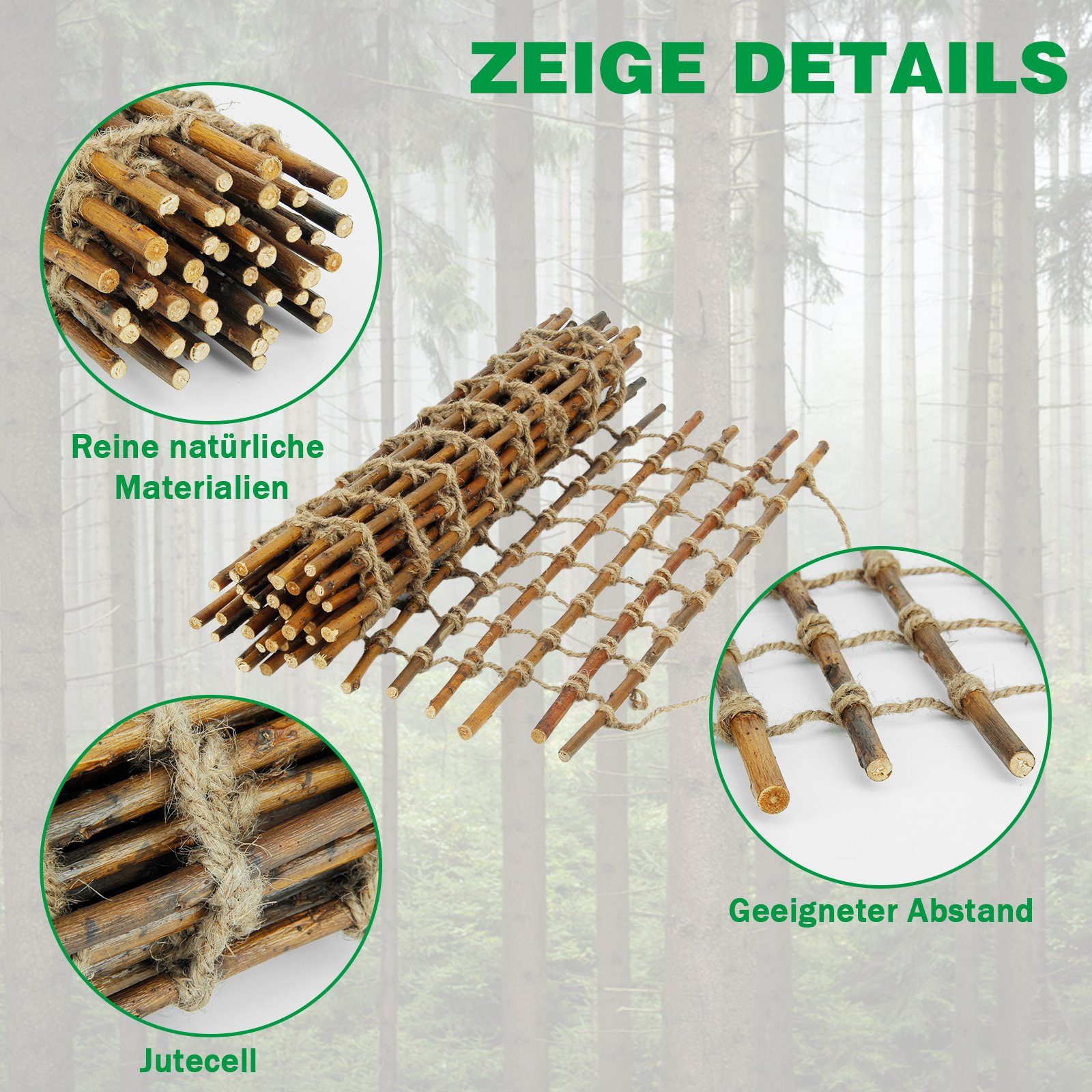 Coradoma Rankgitter Rankhilfe aus Weide für Kletterpflanzen, Ranknetz Pflanzennetz, Rankleiter in den Größen 30/50/100x200 cm