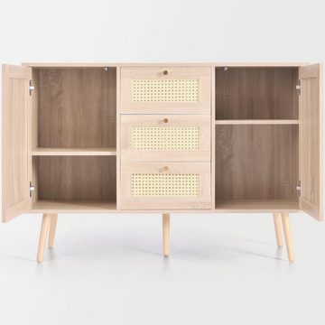 REDOM Sideboard Beistellschrank Schubladenschrank, für Wohnzimmer Schlafzimmer-120 x 82 x 40 cm (B/H/T)