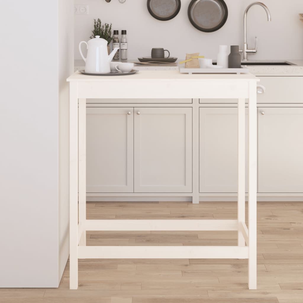 furnicato Bartisch Weiß 100x50x110 cm Massivholz günstig online kaufen