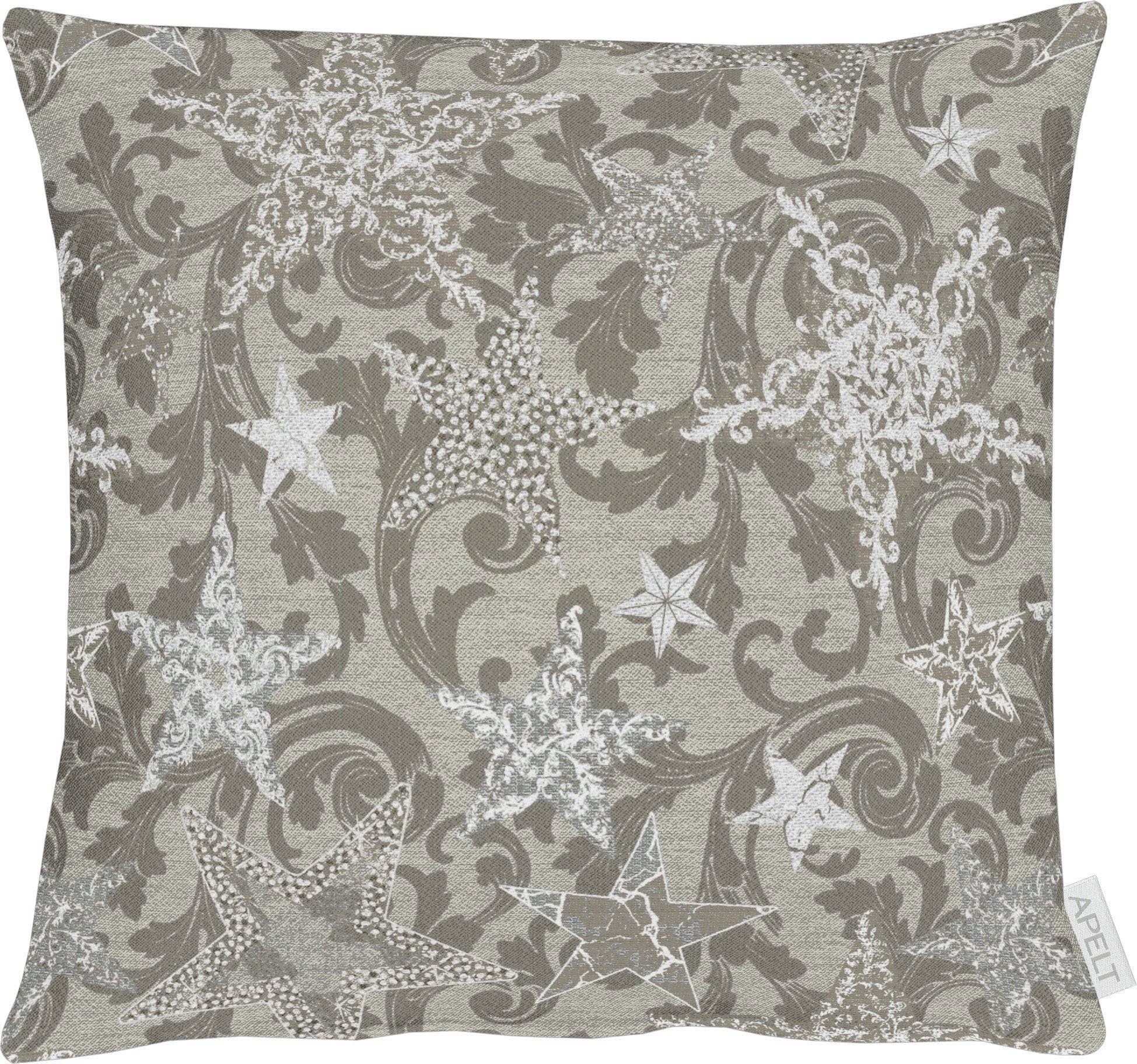 KnBoB Kissenbezug 45x45 Cm – Leinen-Optik Mit Sternenhimmel-Muster – In Braun/Grau