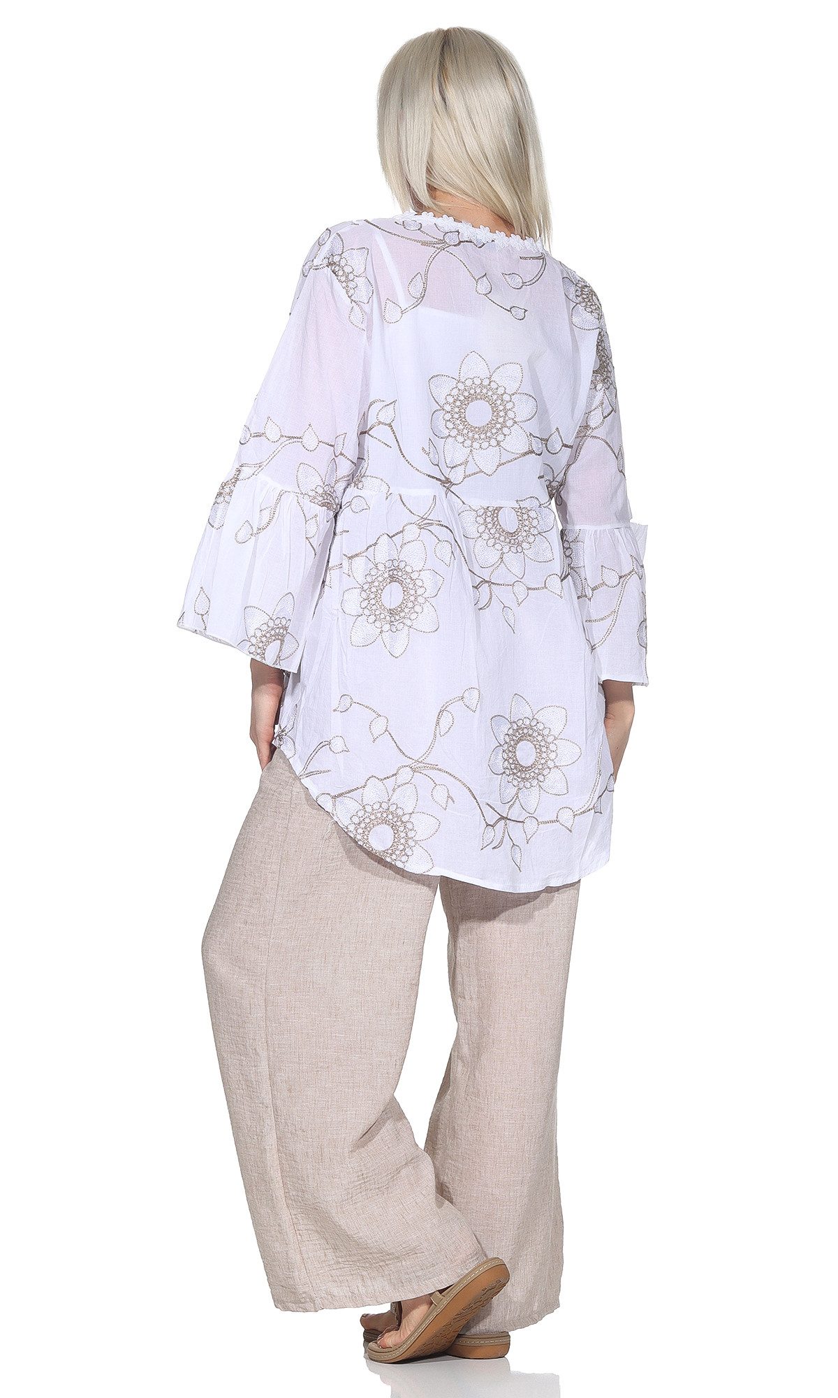 OriginalYou Longbluse Damen Bluse leichte Schlupfbluse Sommer Spitzenbluse luftig & leicht