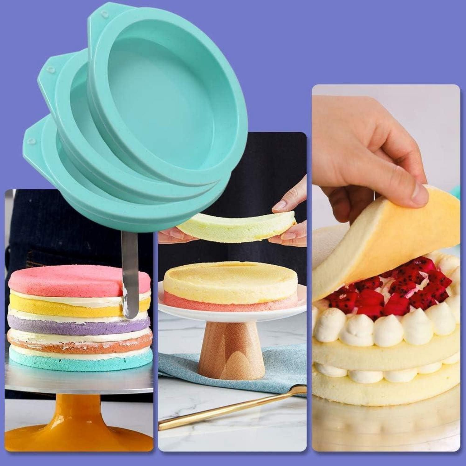 LuxusKollektion Muffinform Silikon-Kuchenformen 6er Pack Antihaft Backform Muffin Harzuntersetzer