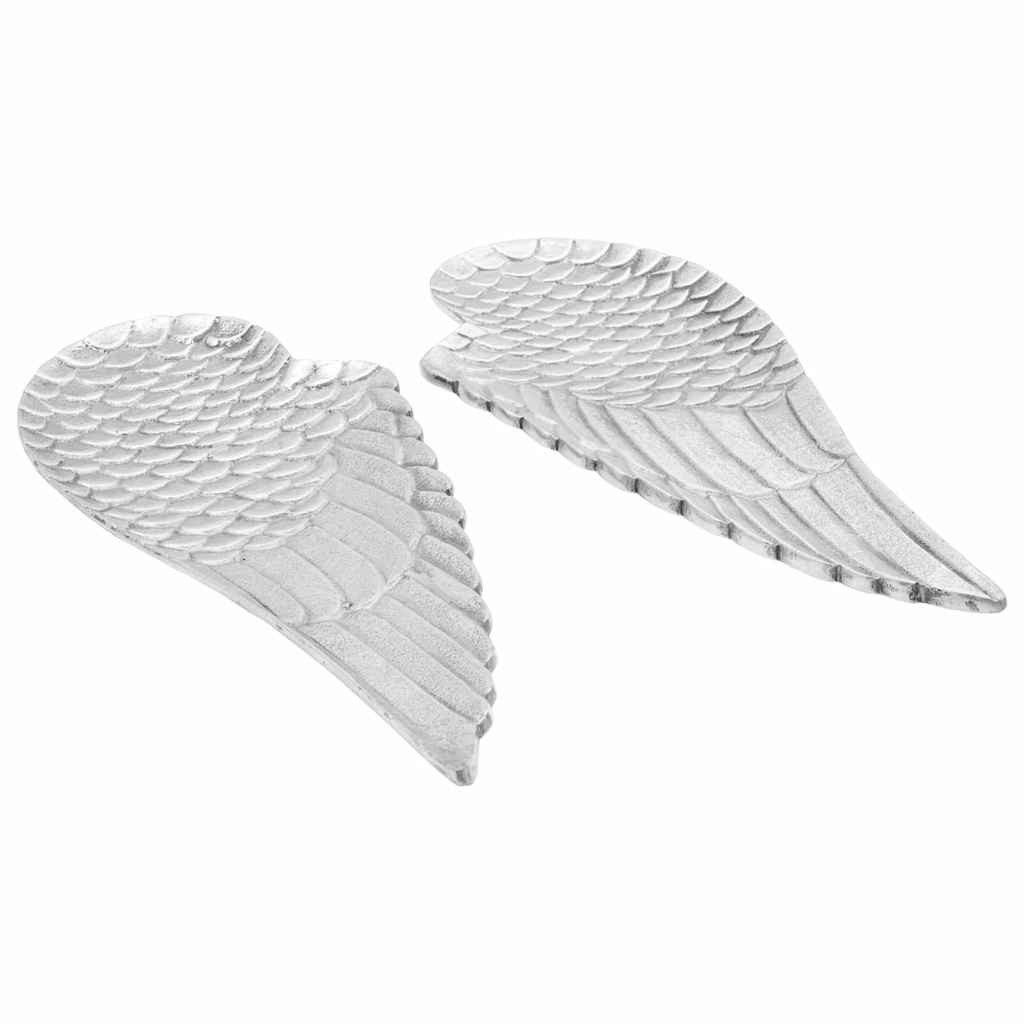vidaXL Skulptur Obstkorb 2 stk. Silber 40 x 18 x 2,5 cm Aluminium (2 St)