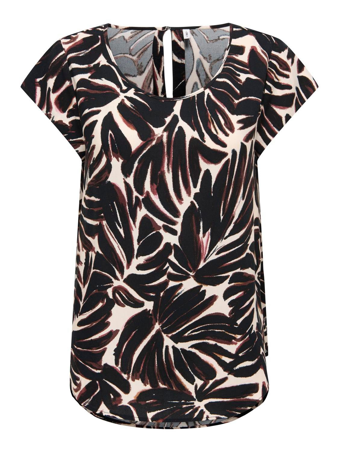 ONLY Shirtbluse ONLNOVA LIFE S/S TOP AOP PTM Viskose, regular fit, Rundhals