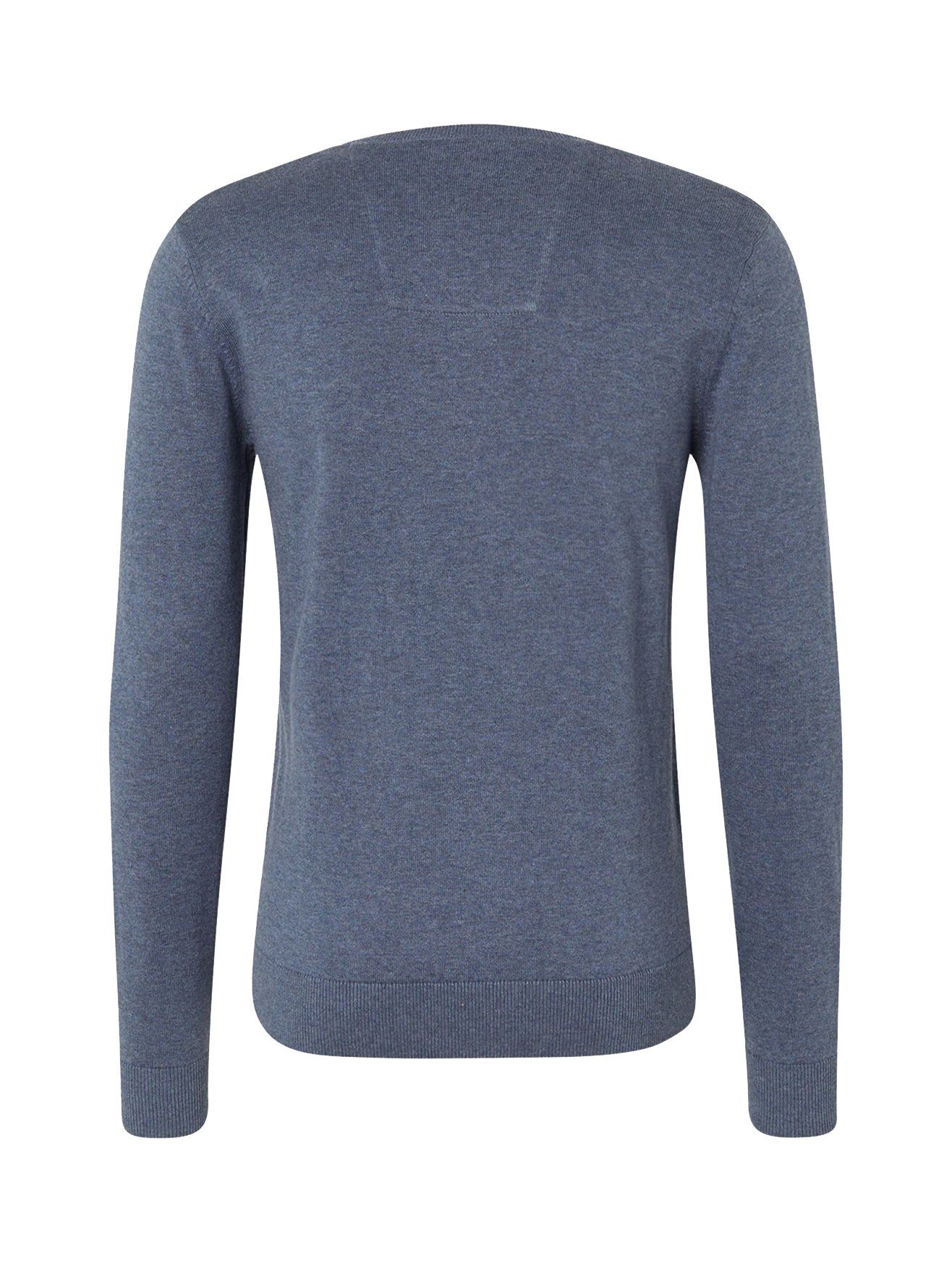 Feinstrick Pullover in Blau V-Ausschnitt 4652 Sweater Strickpullover TAILOR TOM Basic Dünner