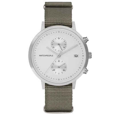 Watchpeople Multifunktionsuhr Cosmo Nato WP 047-03, flach, Datumsanzeige, Dual-Time, easy release Band
