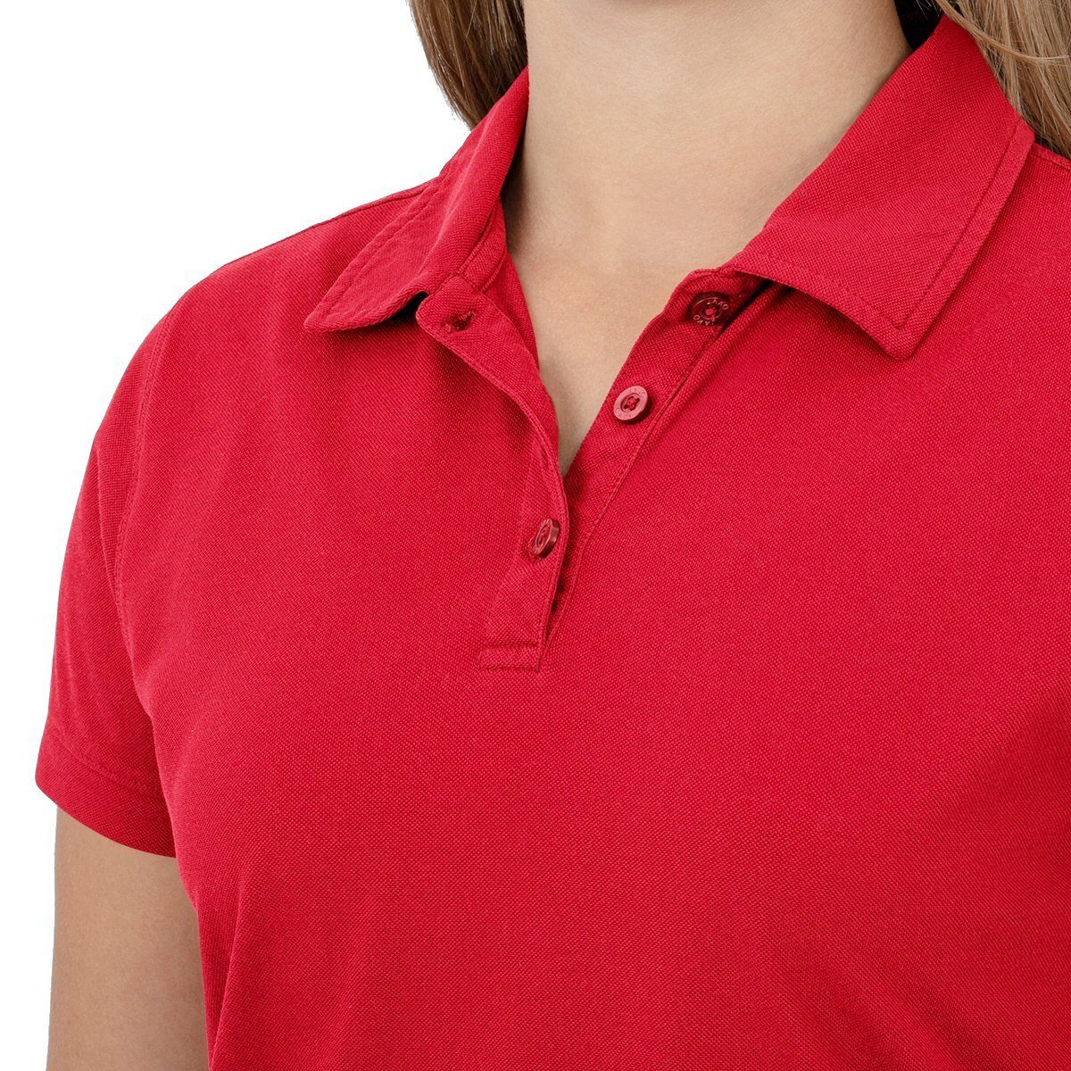 Jako Poloshirt Doubletex (Polyester/Baumwolle) rot Damen