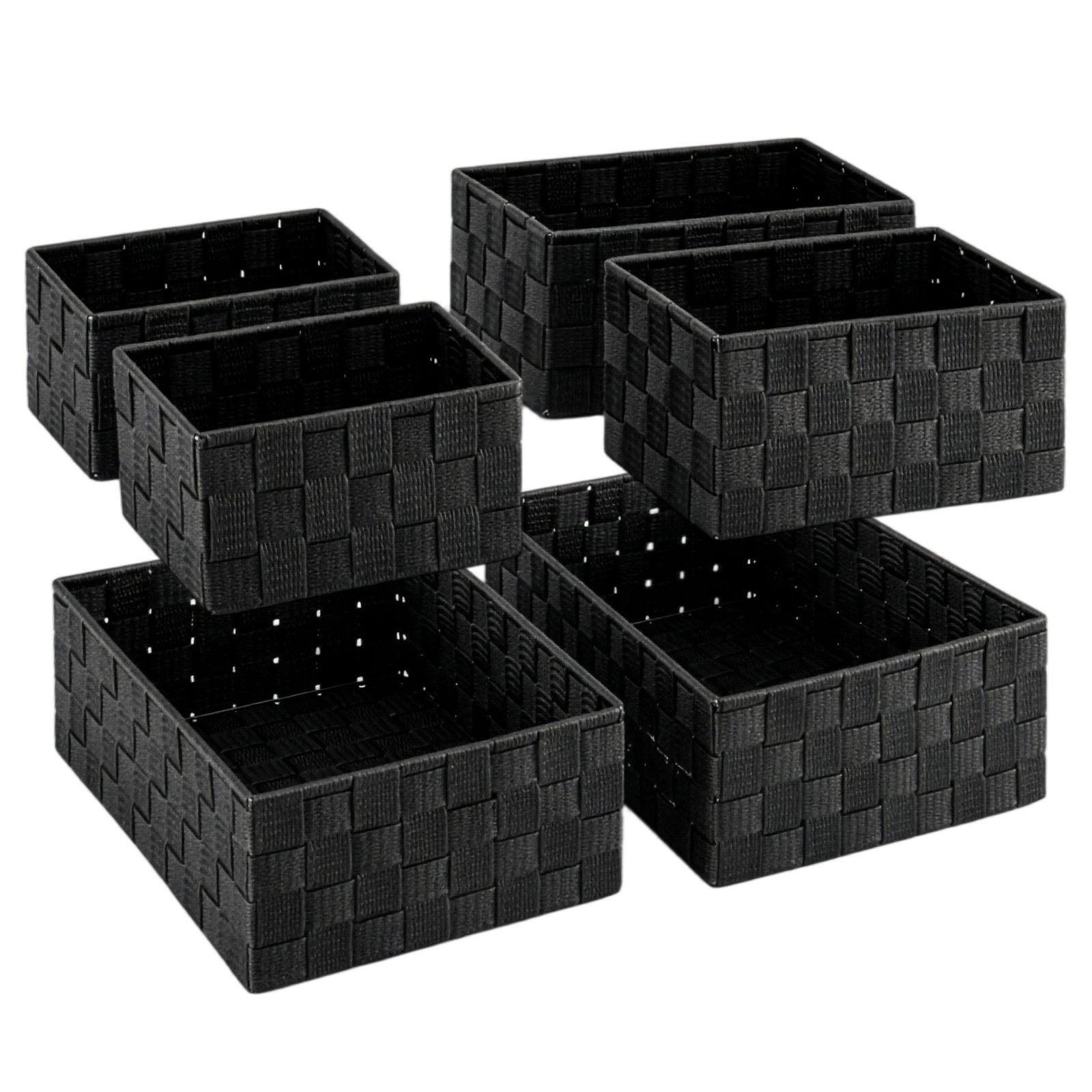 Youyijia Badorganizer 6er Set Organizer & Aufbewahrungsbox, Aufbewahrungskörbe Schwarz