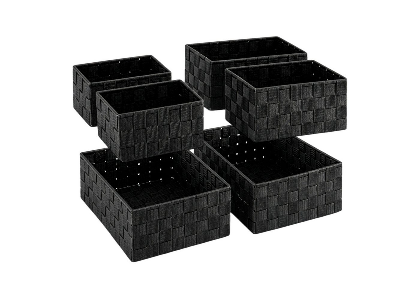Youyijia Badorganizer 6er Set Organizer & Aufbewahrungsbox, Aufbewahrungskörbe Schwarz