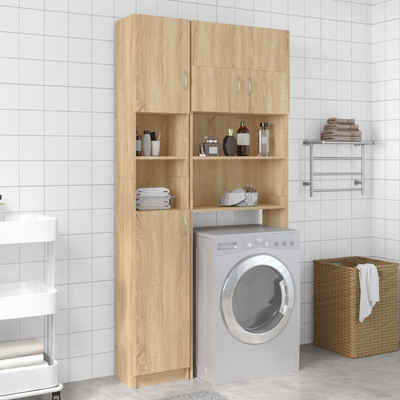 vidaXL Badezimmer-Set Badezimmerschrank Sonoma-Eiche 32x25,5x190 cm Holzwerkstoff, (1-St)