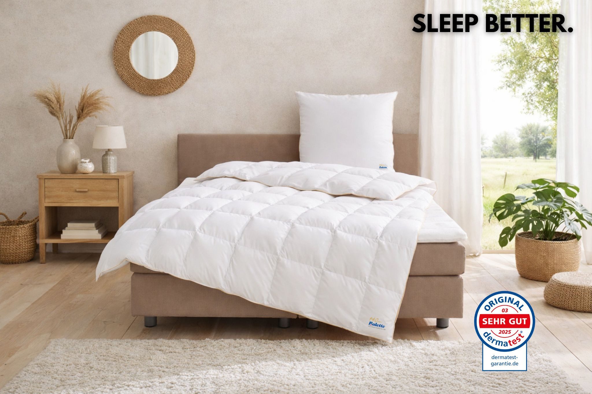 Balette Daunenbettdecke Edition 140 Jahre, Bettdecken für Sommer & Winter, Ganzjahresdecke, Füllung: 100% Daunen, Bezug: 100% Baumwolle, Bettdecke 135x200, 155x220 cm & weitere Größen, Made in Germany