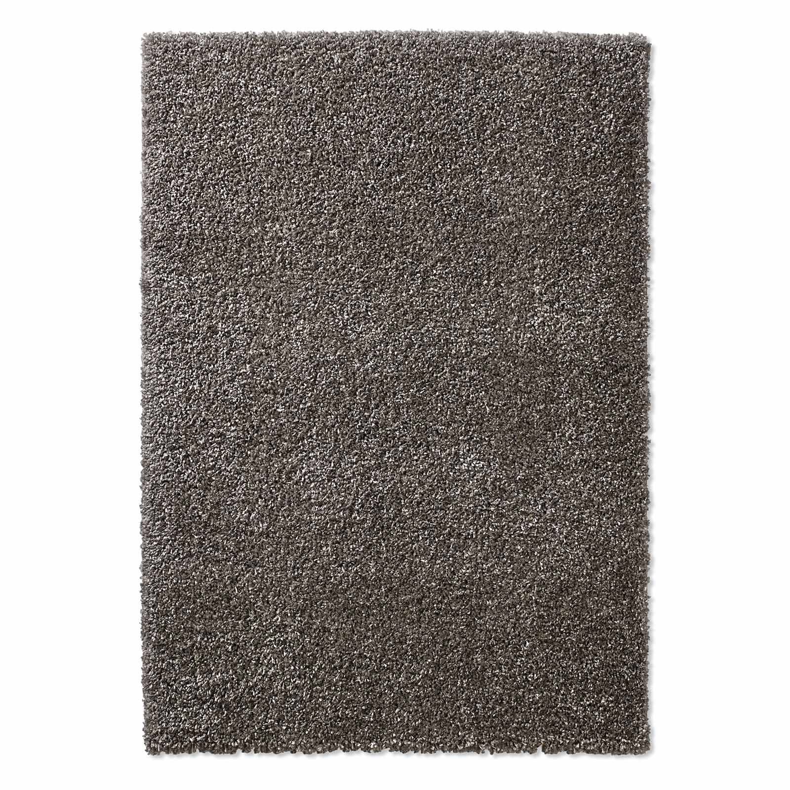 TaraCarpet Langflor-Teppich Venezia Shaggy, quadratisch, Höhe: 35 mm, Hochflor Shaggy Uni Anthrazit Wohnzimmer Schlafzimmer 200x200 cm