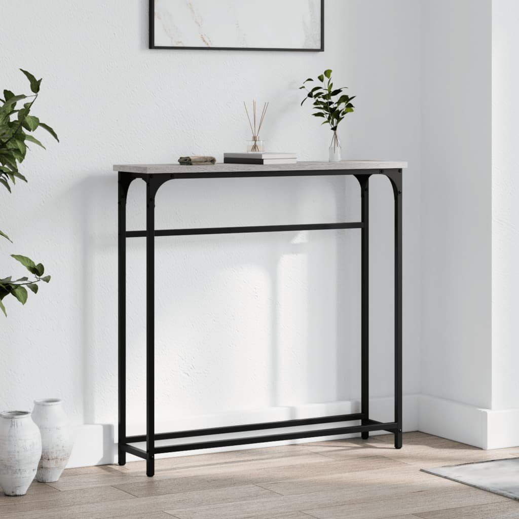 Gehen Sie zum Online-Shop! vidaXL Beistelltisch Konsolentisch Grau 75x19,5x75 cm (1-St) Holzwerkstoff Sonoma
