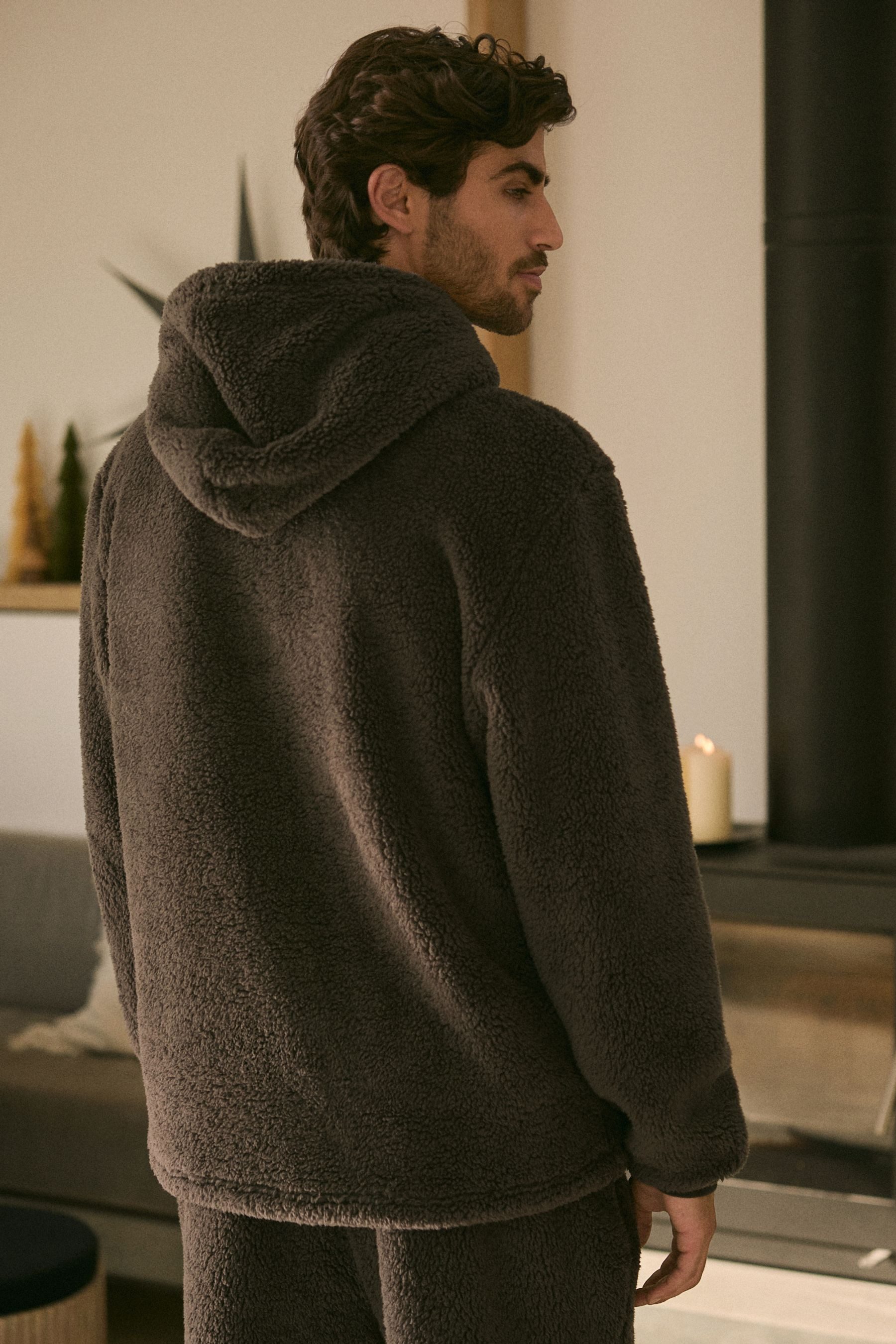 Next Kapuzenfleecejacke Kapuzensweatshirt mit Teddyfell (1-St) günstig online kaufen
