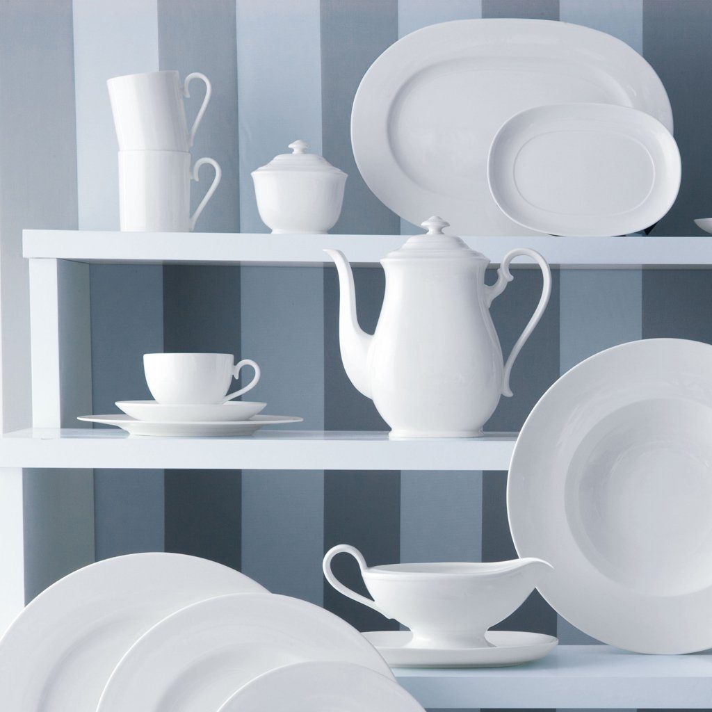 Villeroy & Boch Untertasse Royal Café au lait-/Suppenuntertasse 18cm, (1 St), Premium Bone Porcelain, 1 Stck, mikrowellensicher,spülmaschinenfest, M