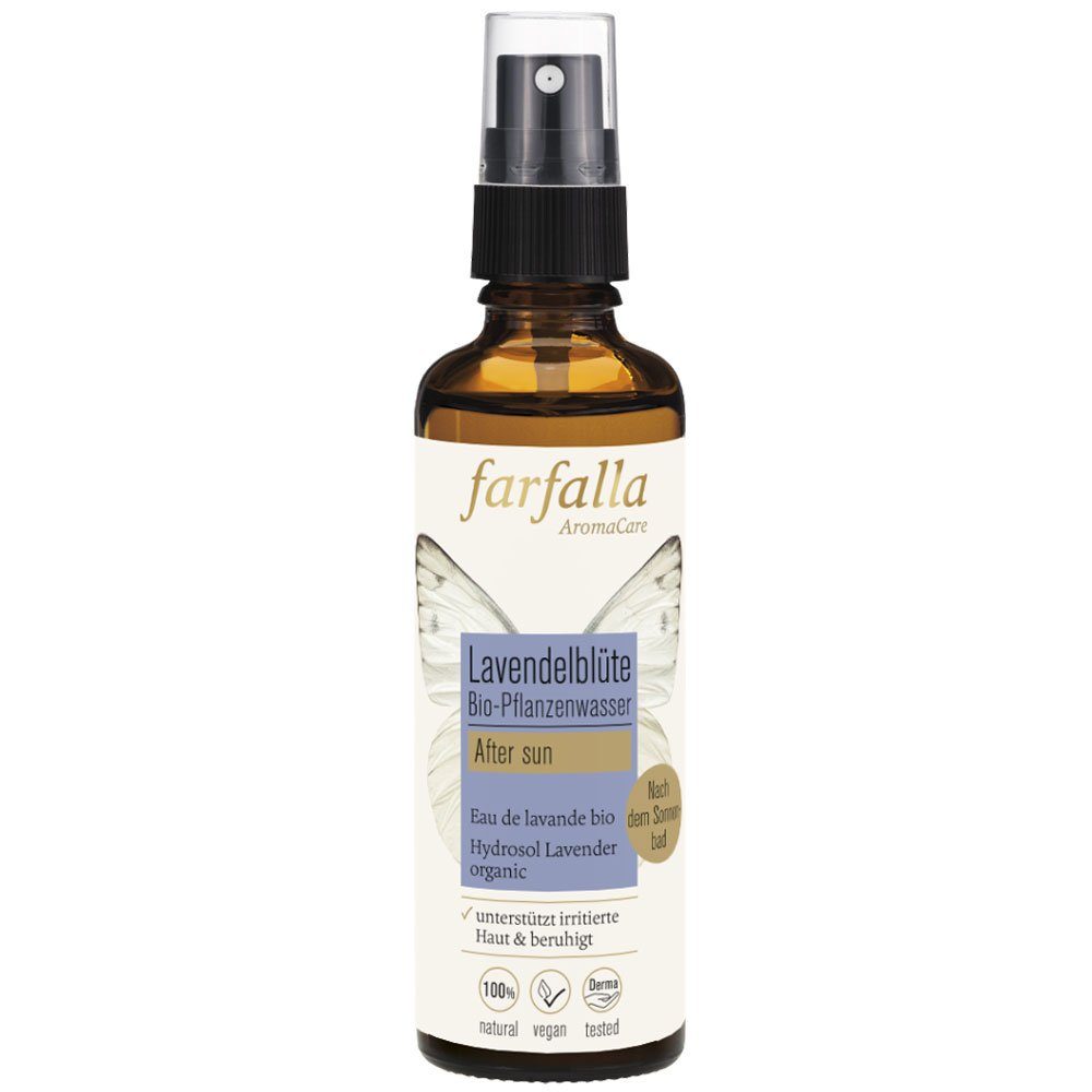 FARFALLA ESSENTIALS AG After Sun Lavendelblüte Bio-Pflanzenwasser 75 ml mehr