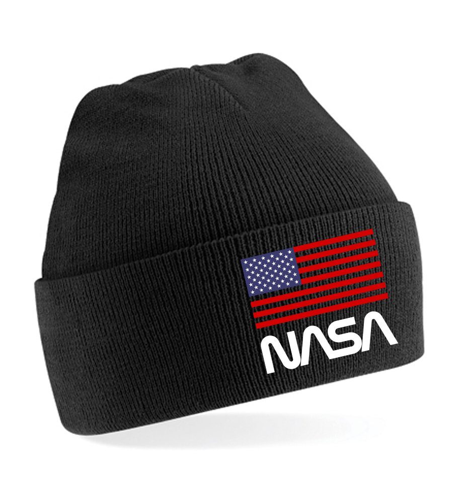 Blondie & Brownie Beanie Unisex Erwachsenen Mütze Nasa USA Astronaut Space Elon Schwarz | Beanies