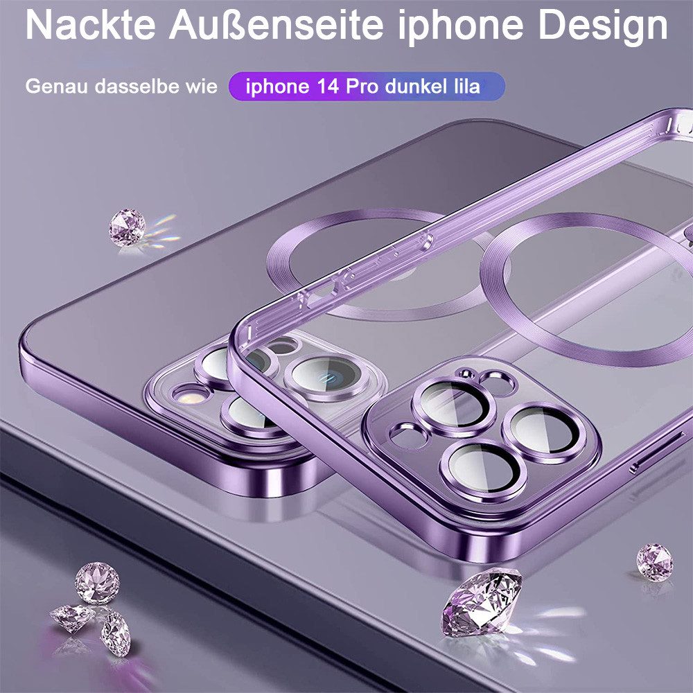 AFKSMILE Smartphone-Hülle Handyhülle für iPhone 14 Pro/14 Pro MAX Hülle mit Magsafe,sturzsicher