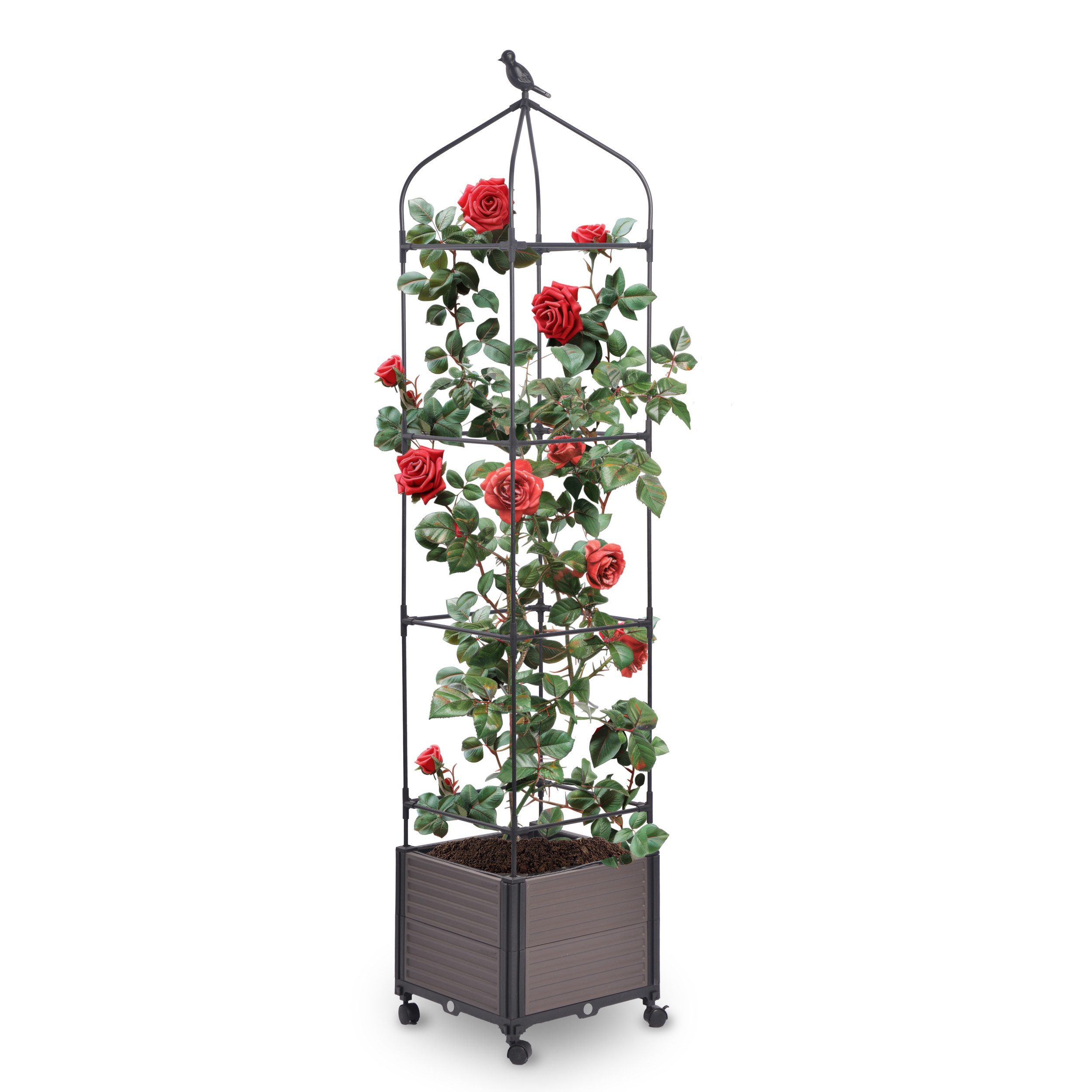 Gartenwelt Riegelsberger Blumenkasten mit Rankhilfe 42x42xH200 günstig online kaufen
