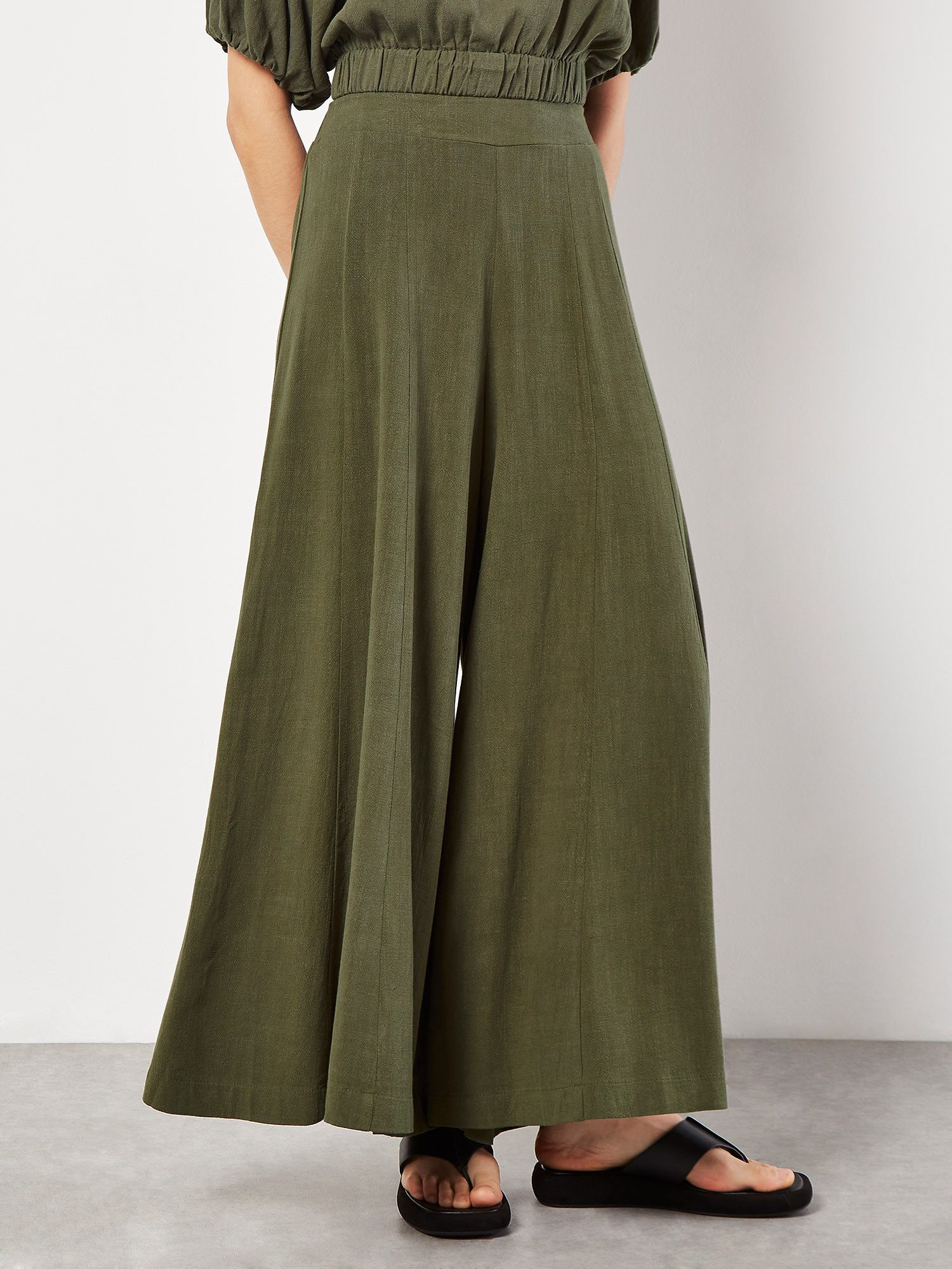 Apricot Palazzohose Linen Mix Palazzo Trousers, günstig online kaufen