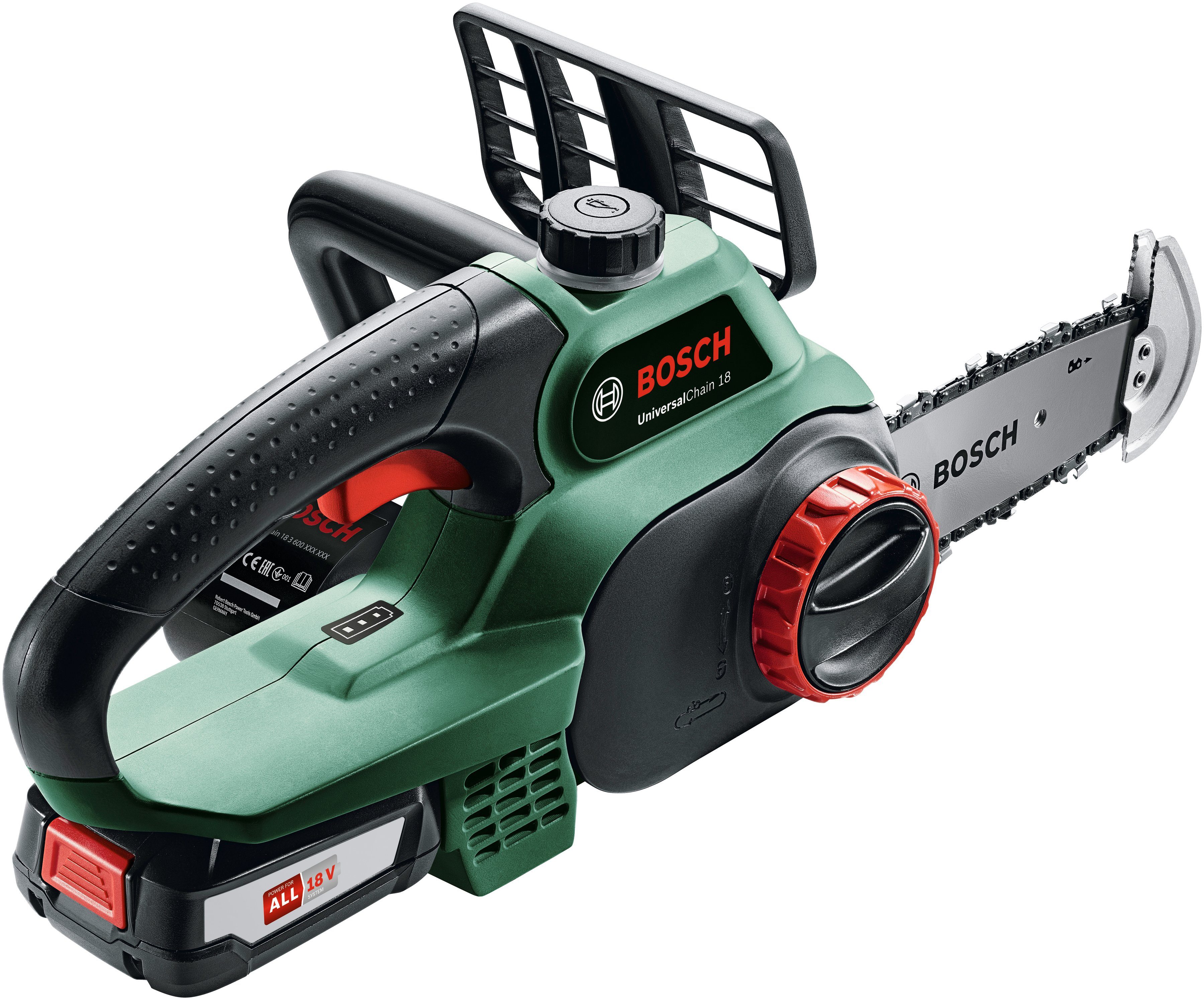 Bosch Home & Garden Akku-Kettensäge UniversalChain 18, 20 cm Schwertlänge, mit Akku und Ladegerät – Bild 3 von 5