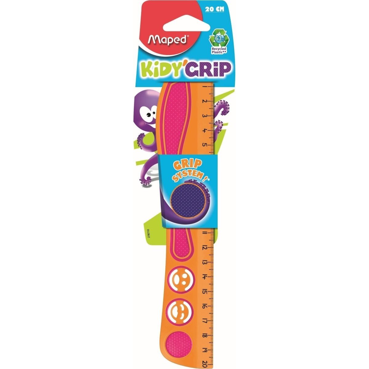 MAPED Lineal Lineal Kidy Grip 67% recycelter Kunststoff 20 cm sortiert
