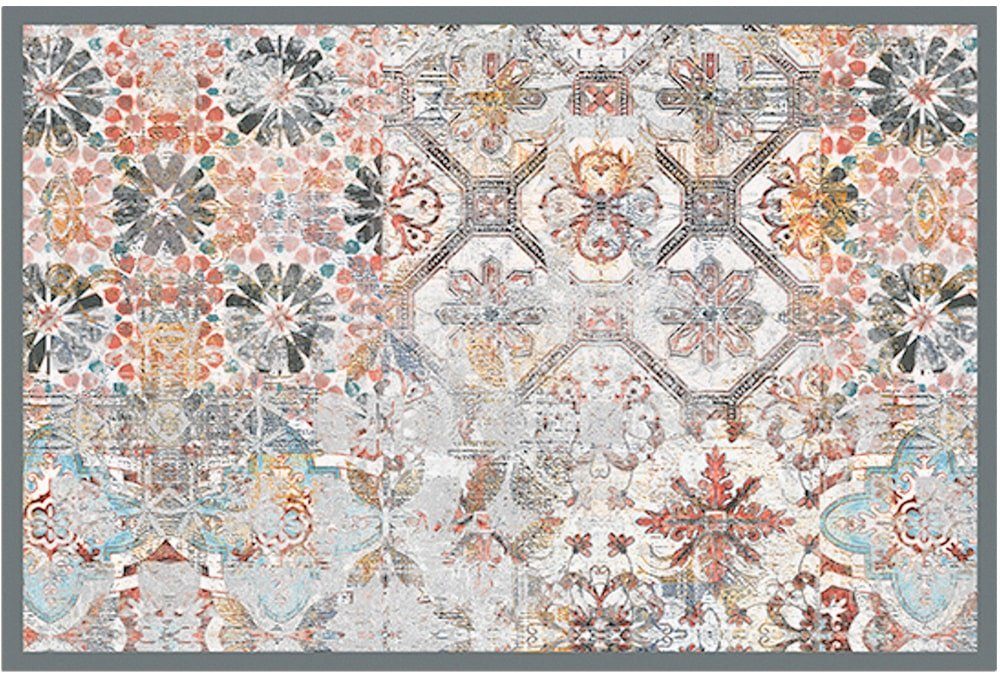 Fußmatte Türmatte Floral Shabby Boho in 40x60 cm als Fussabtreter, matches21 HOME & HOBBY, rechteckig, Höhe: 5 mm, Rutschfester Türvorleger für innen als waschbare Schmutzfangmatte