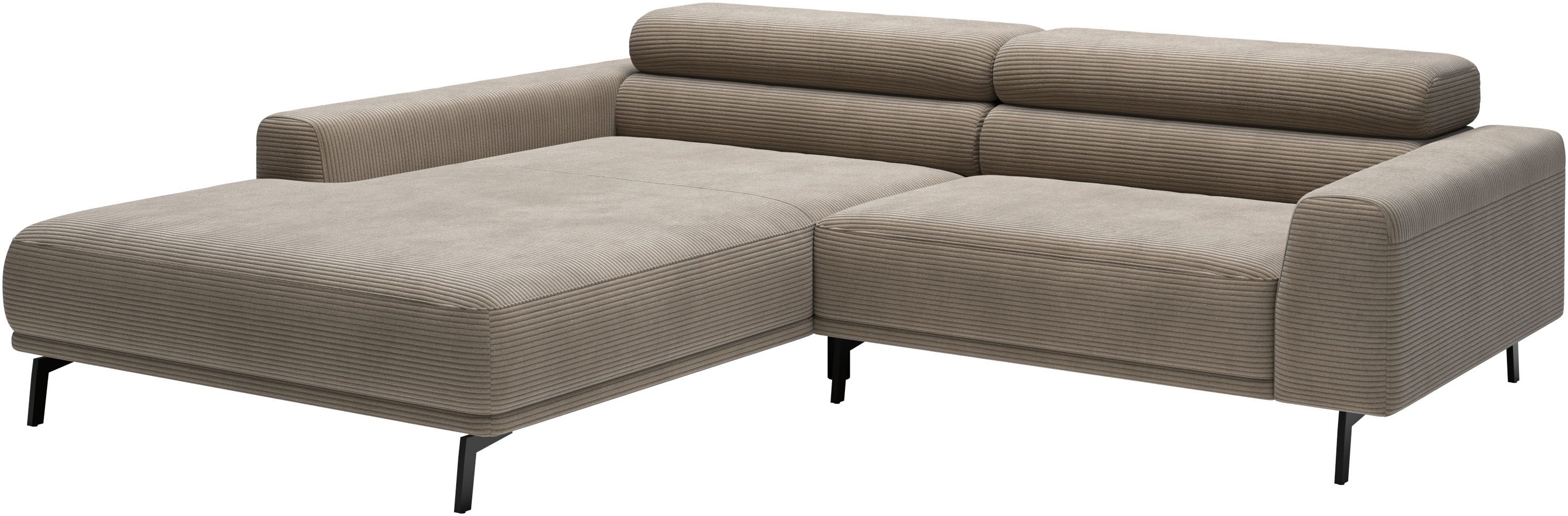 SCHÖNER WOHNEN-Kollektion Ecksofa Tossa, Modernes Design trifft smarte Funktione, Breite 258 cm, 2 Teile, Motorischer Sitzvorzug, Kopfteil-Funktion & Saugroboter-Höhe