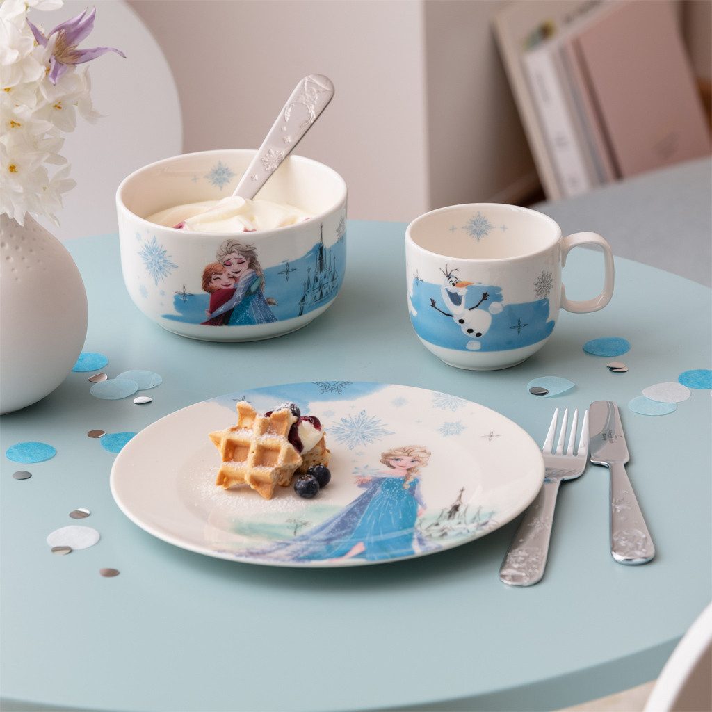 Villeroy & Boch Kindergeschirr-Set Disney Frozen Kindergeschirr-Set 3er Set (3-tlg), 1 Personen, Porzellan